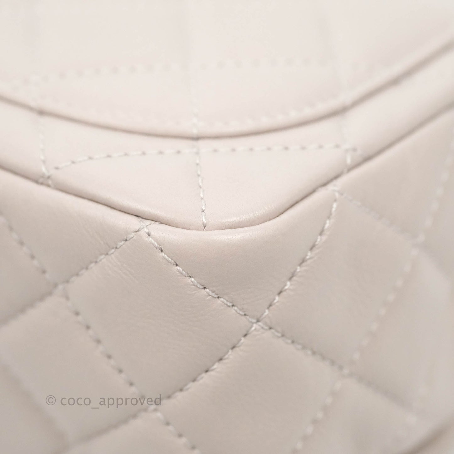 Chanel Mini Square Pearl Crush Quilted Pale Lilac Lambskin Aged Gold Hardware