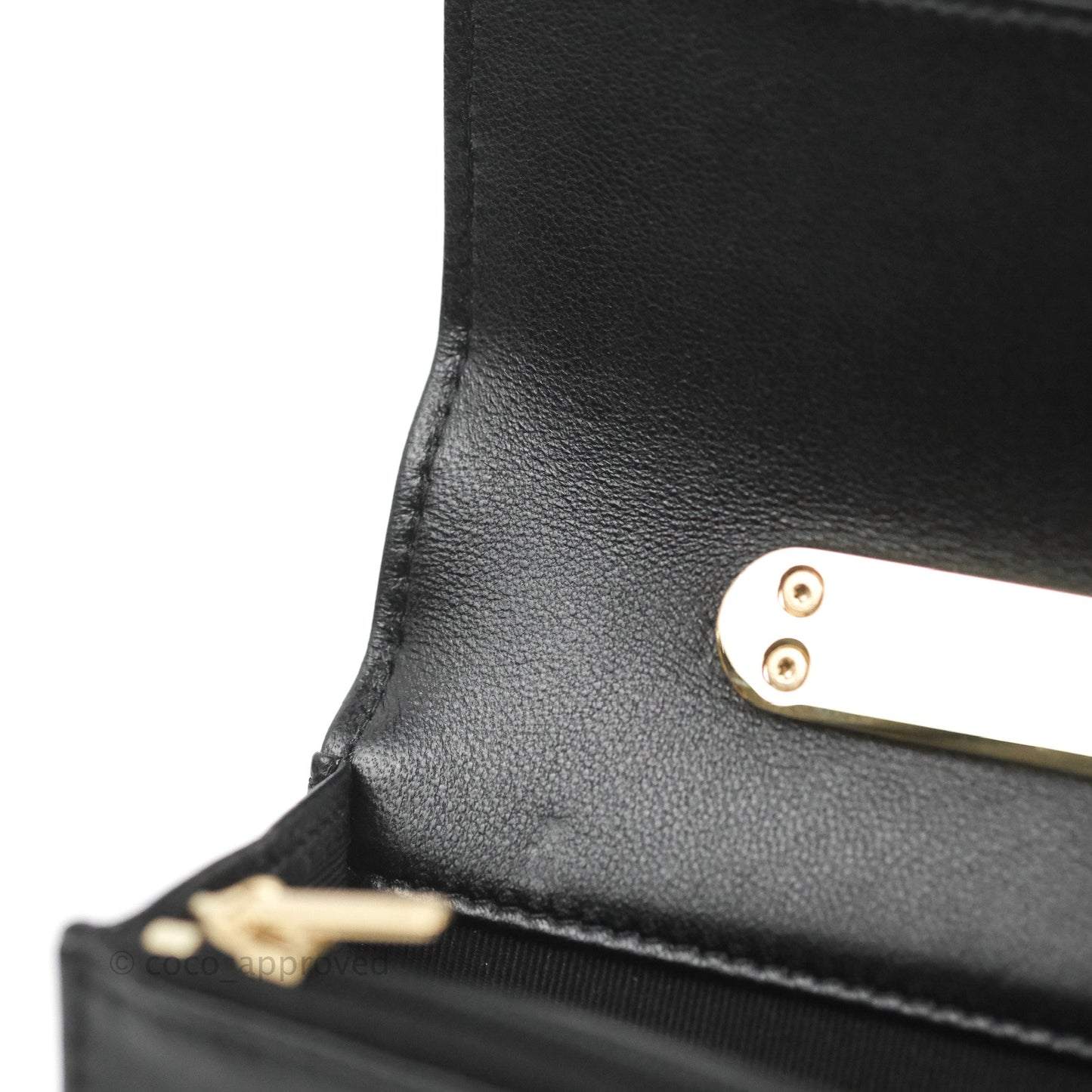 Chanel Quilted Top Handle Wallet on Chain WOC Black Lambskin Gold Hardware