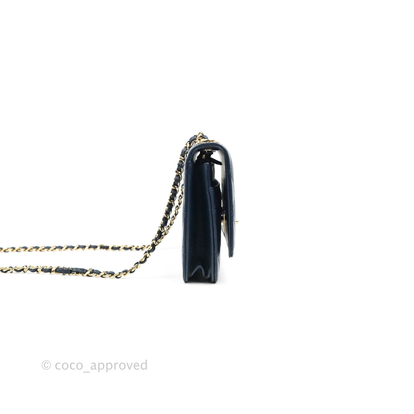 Chanel Trendy CC WOC Wallet On Chain Navy Lambskin Gold Hardware