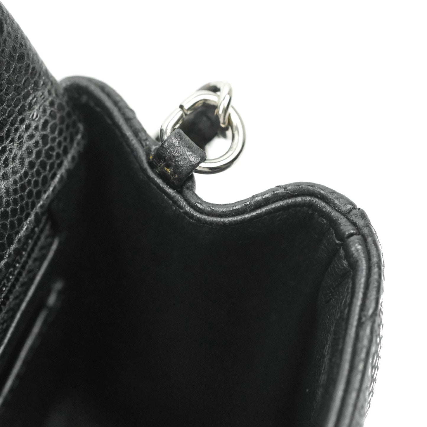 Chanel Quilted Mini Rectangular Flap Black Caviar Silver Hardware 18S