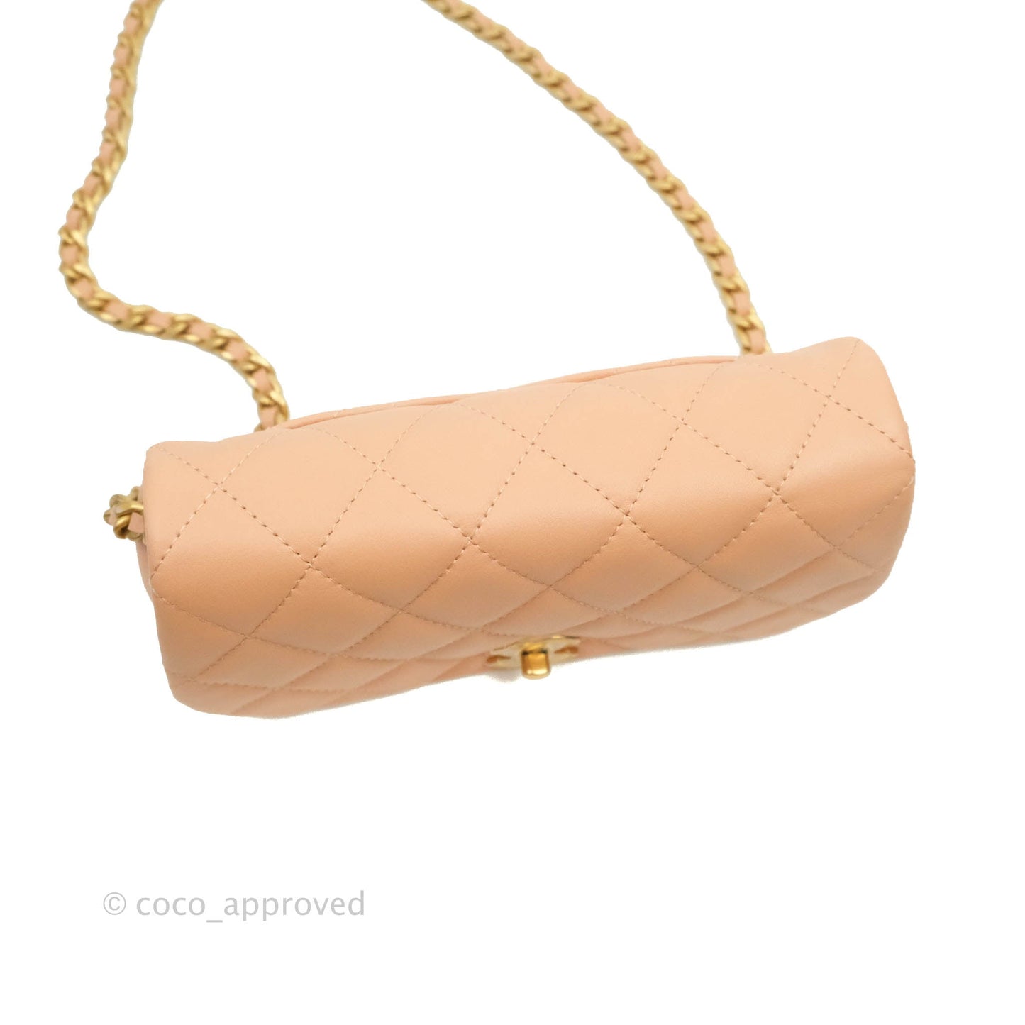 Chanel Clutch with Chain Beige Pink Calfskin Aged Gold Hardware