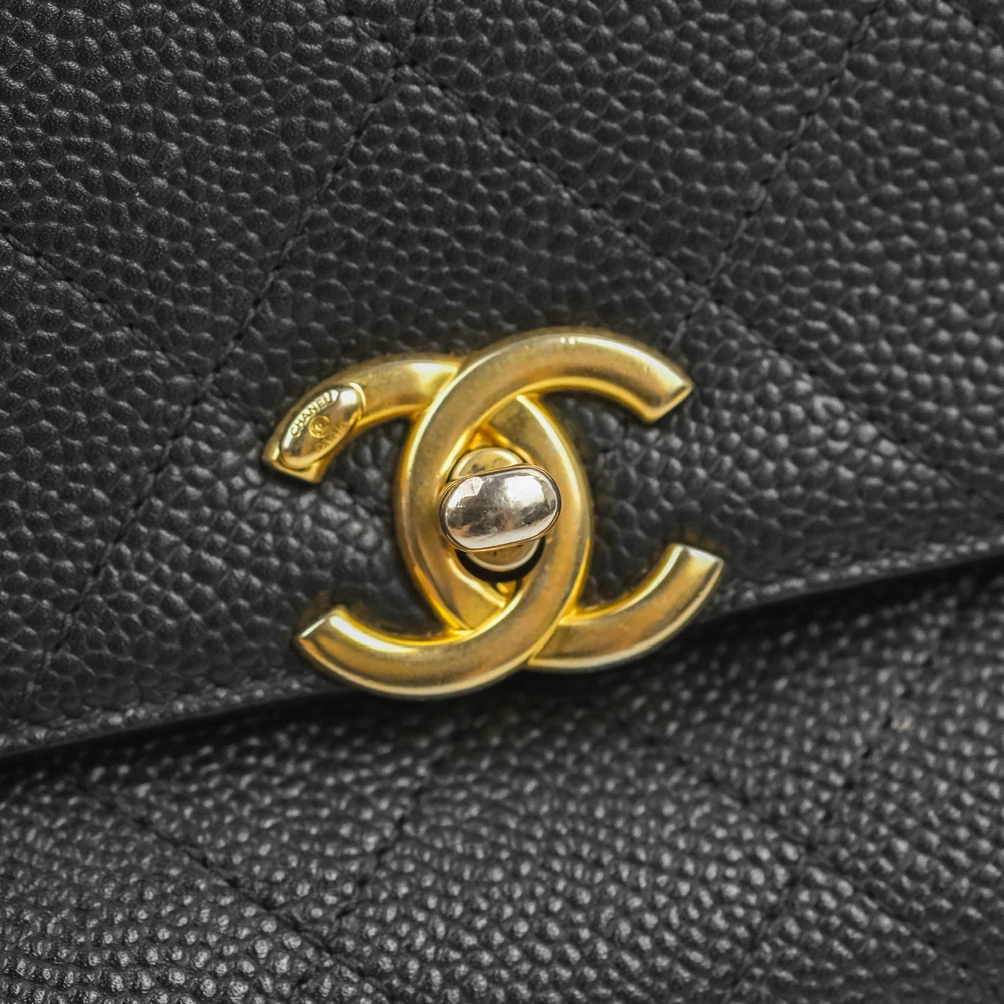 Chanel Small Chic Affinity Grained Calfskin Black Gold Hardware