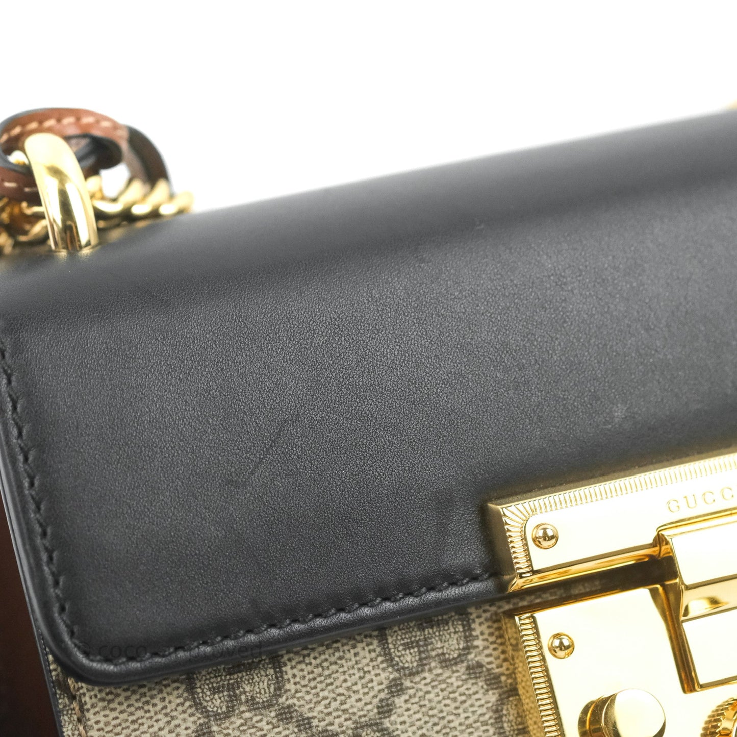 Gucci Padlock Small GG Shoulder Bag Black Beige/ Ebony GG Supreme Canvas