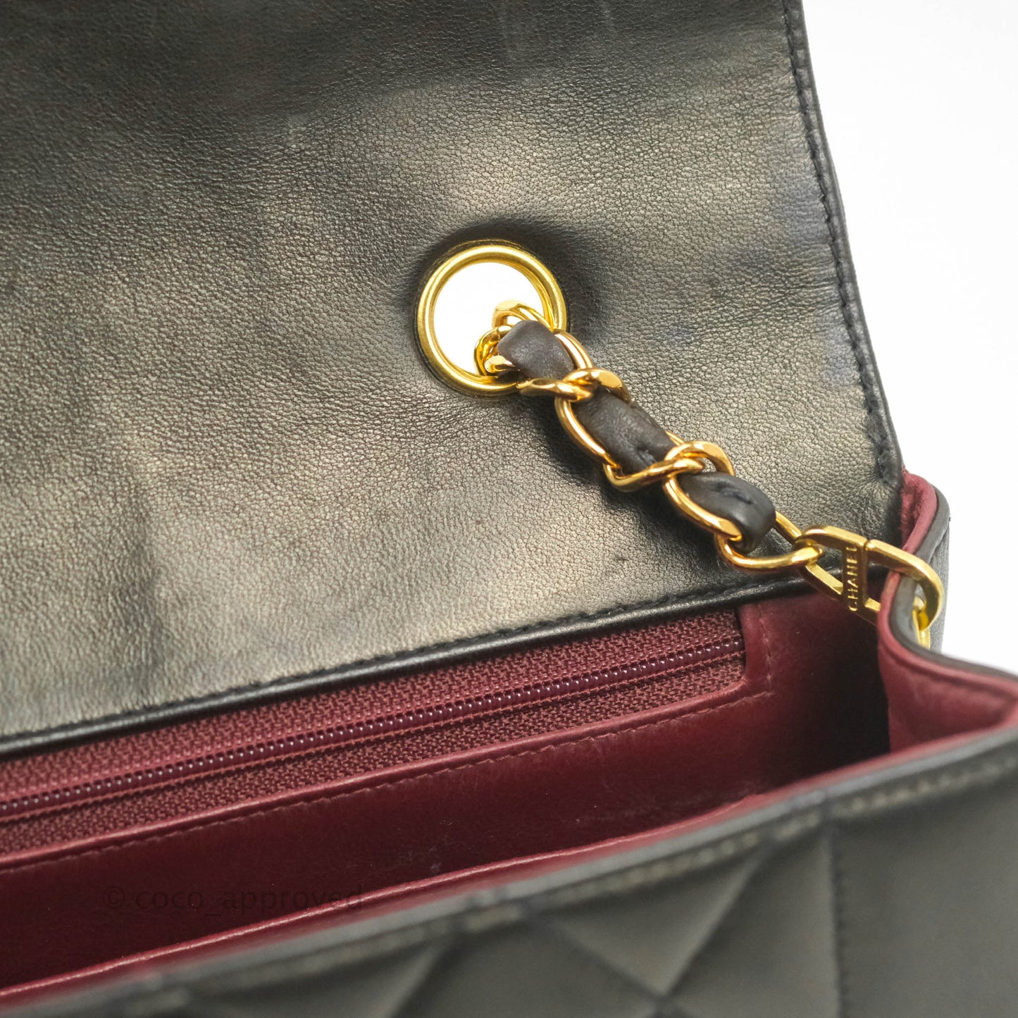 Chanel Vintage Small Quilted Classic Diana Flap Bag Black Lambskin 24K Gold Hardware