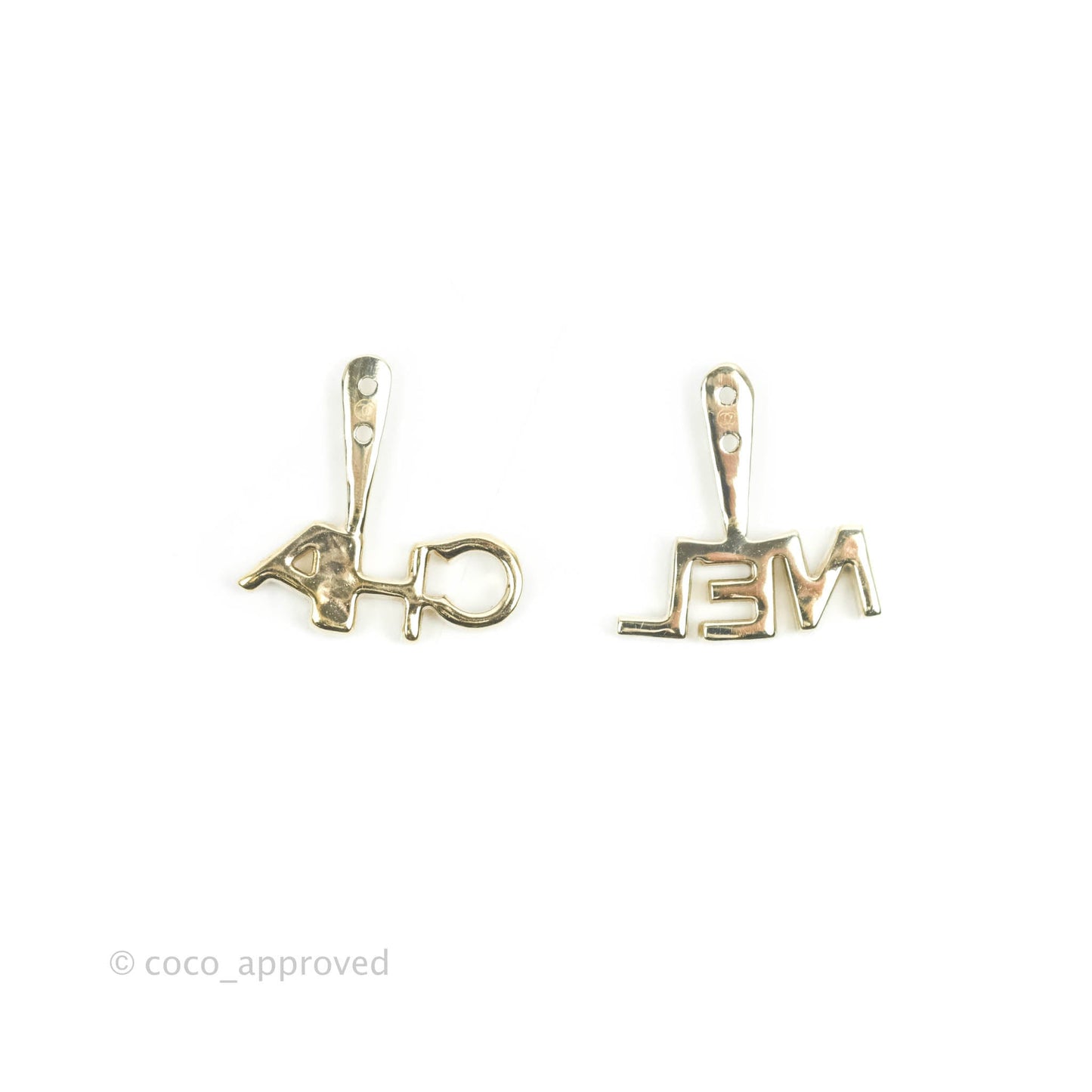 Chanel CC Pearl Rhinestone Earrings Gold Tone 21A