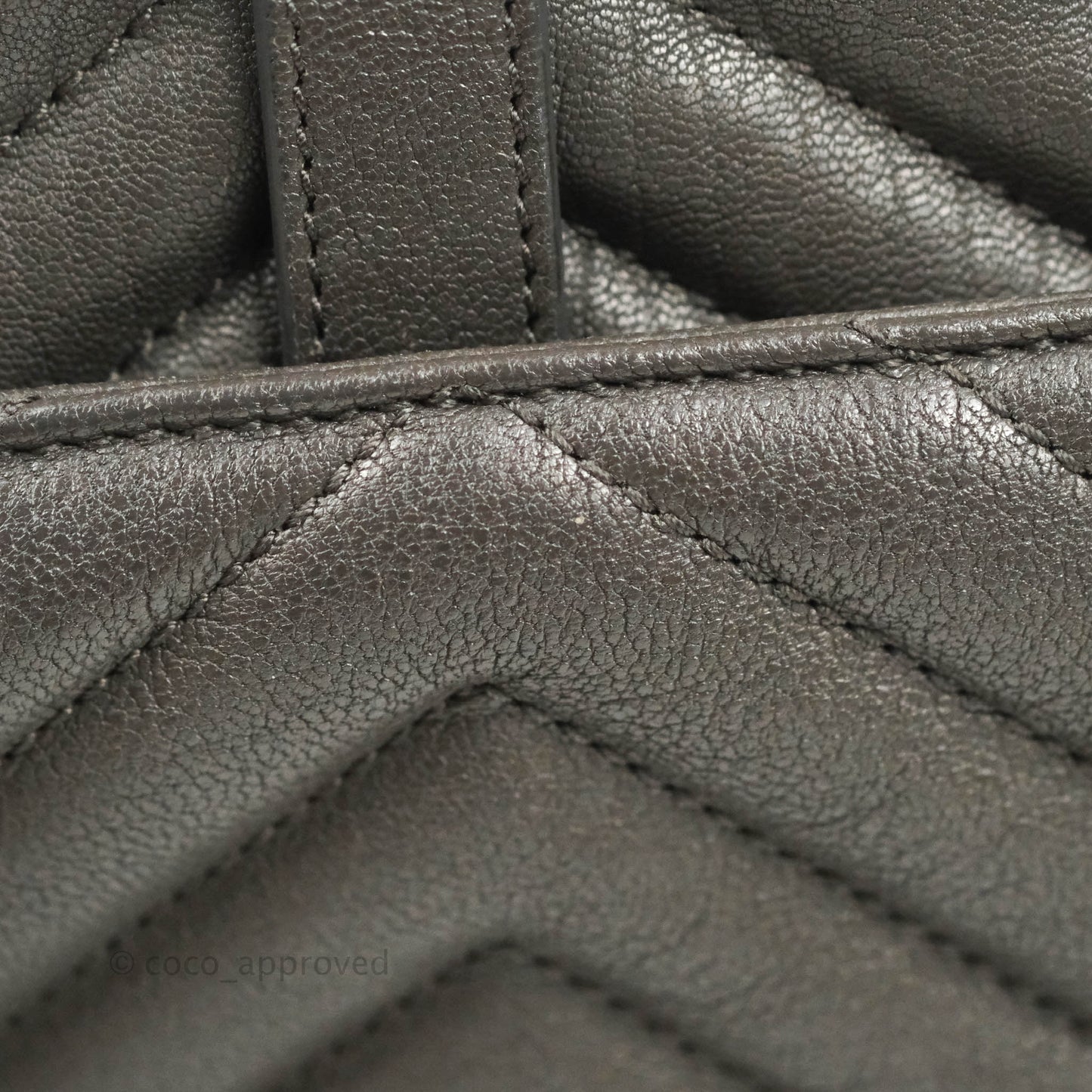 Saint Laurent Chevron Medium College Grey Chain Bag Ruthenium Hardware