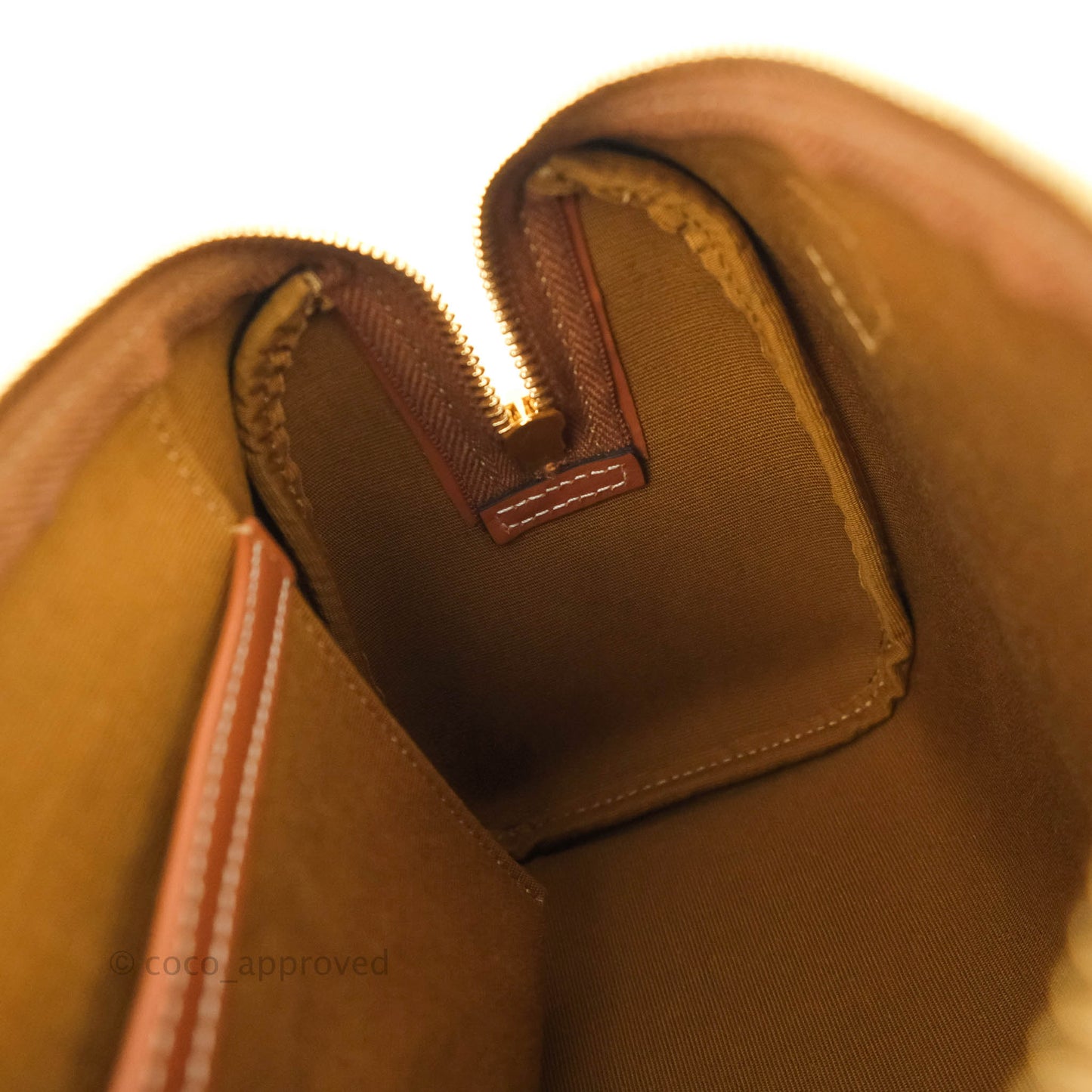 Celine Small Triomphe Canvas Boston Bag Tan Calfskin