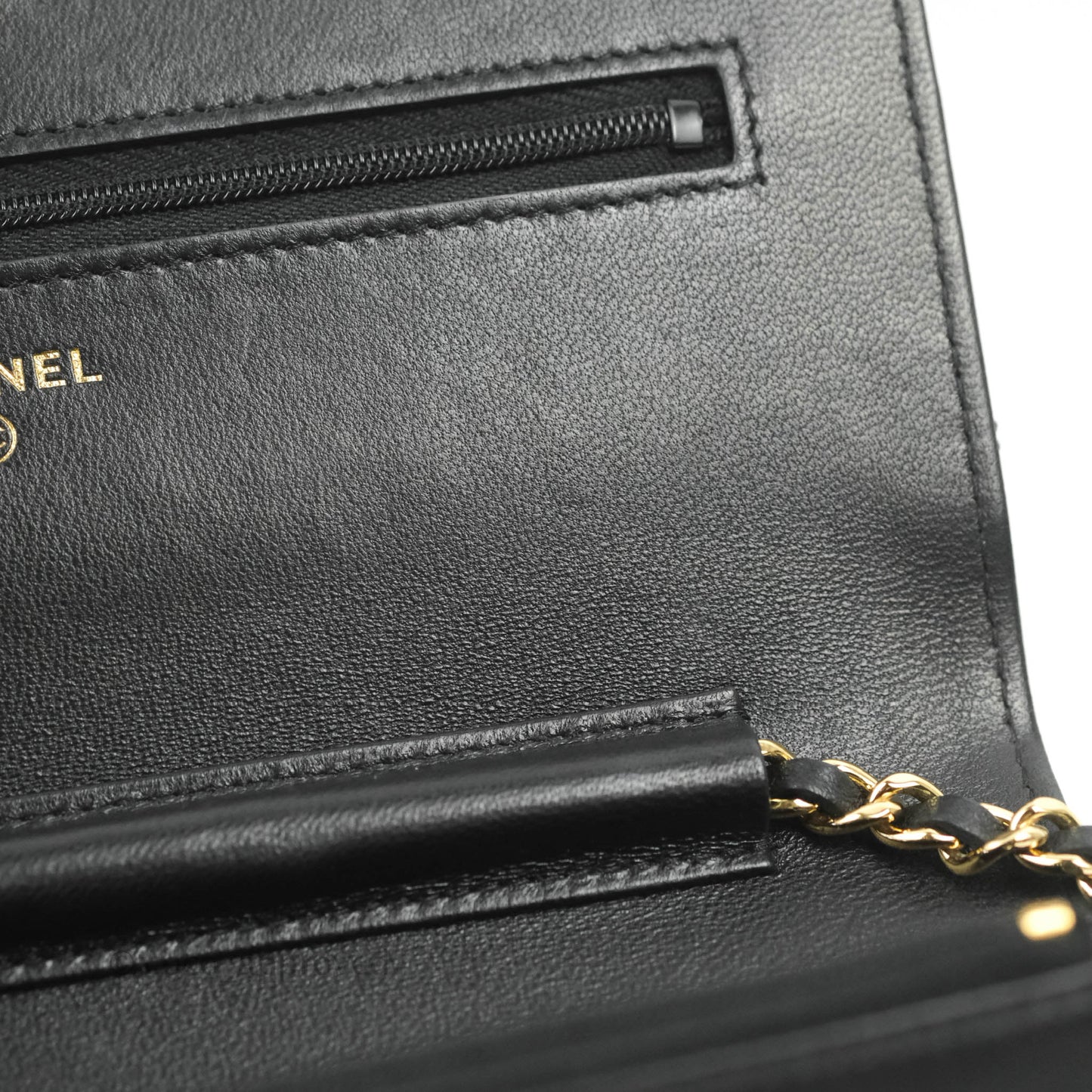Chanel Quilted Classic WOC Black Lambskin Gold Hardware