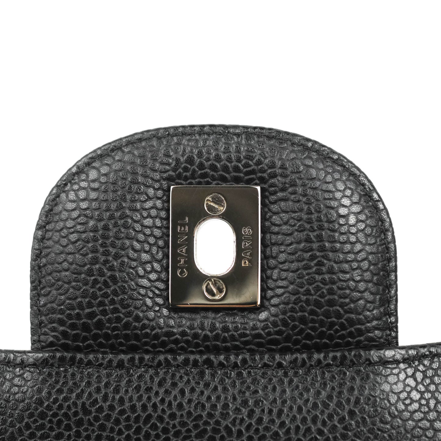 Chanel Quilted Single Flap Maxi Black Caviar Silver Hardware