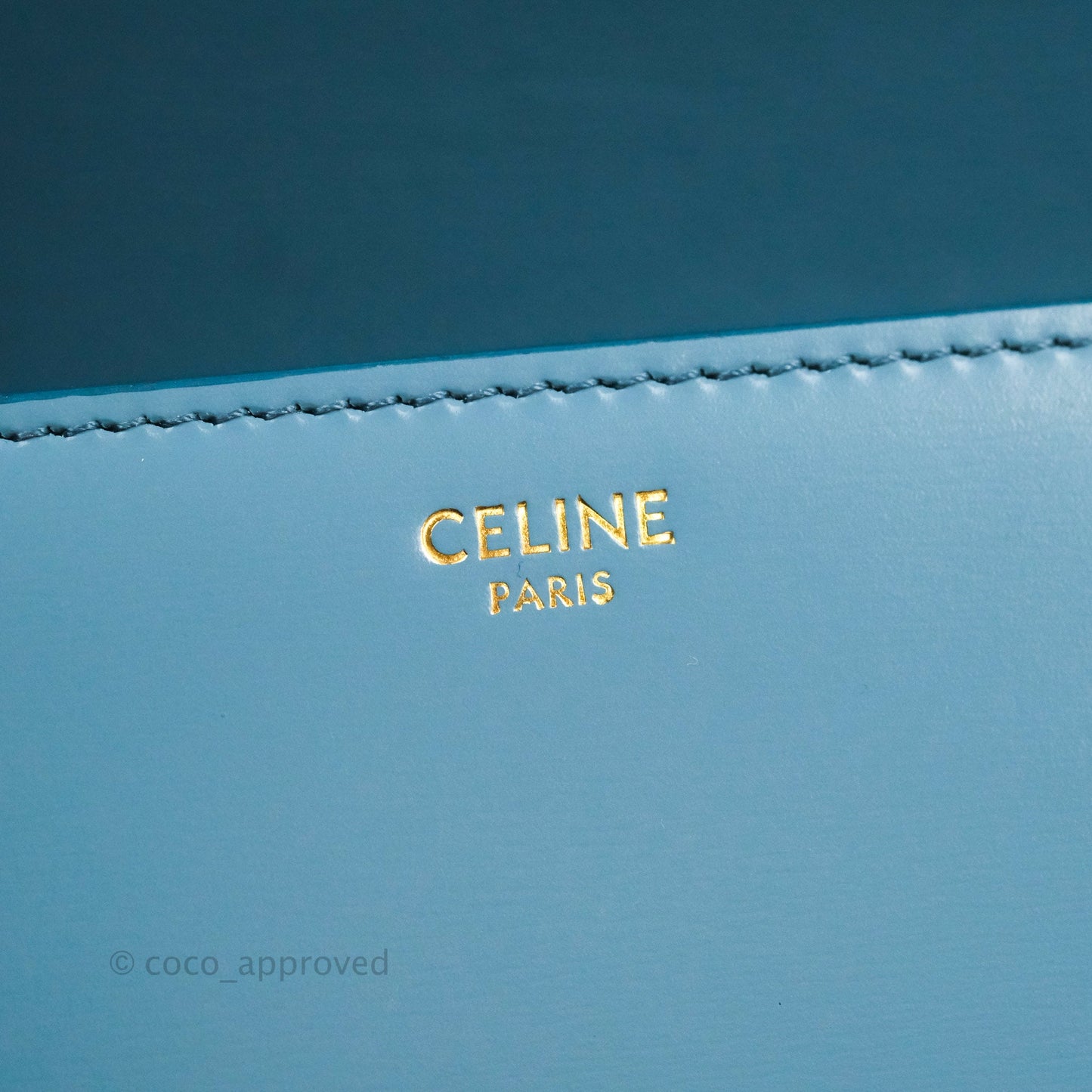 Celine Teen Triomphe Bag Shiny Calfskin Denim Blue
