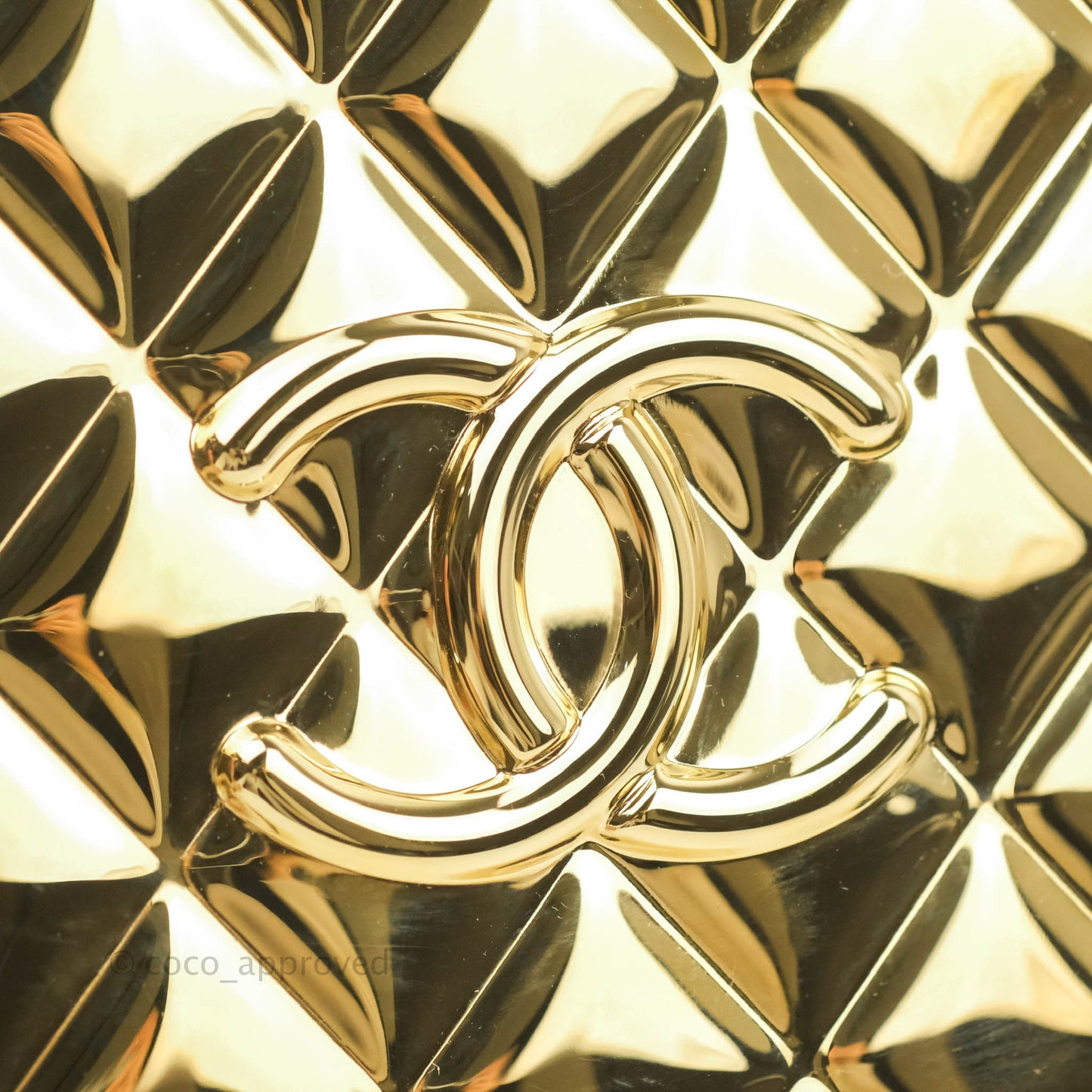 Chanel Quilted Golden Plate Vanity Case Black Lambskin Gold Hardware