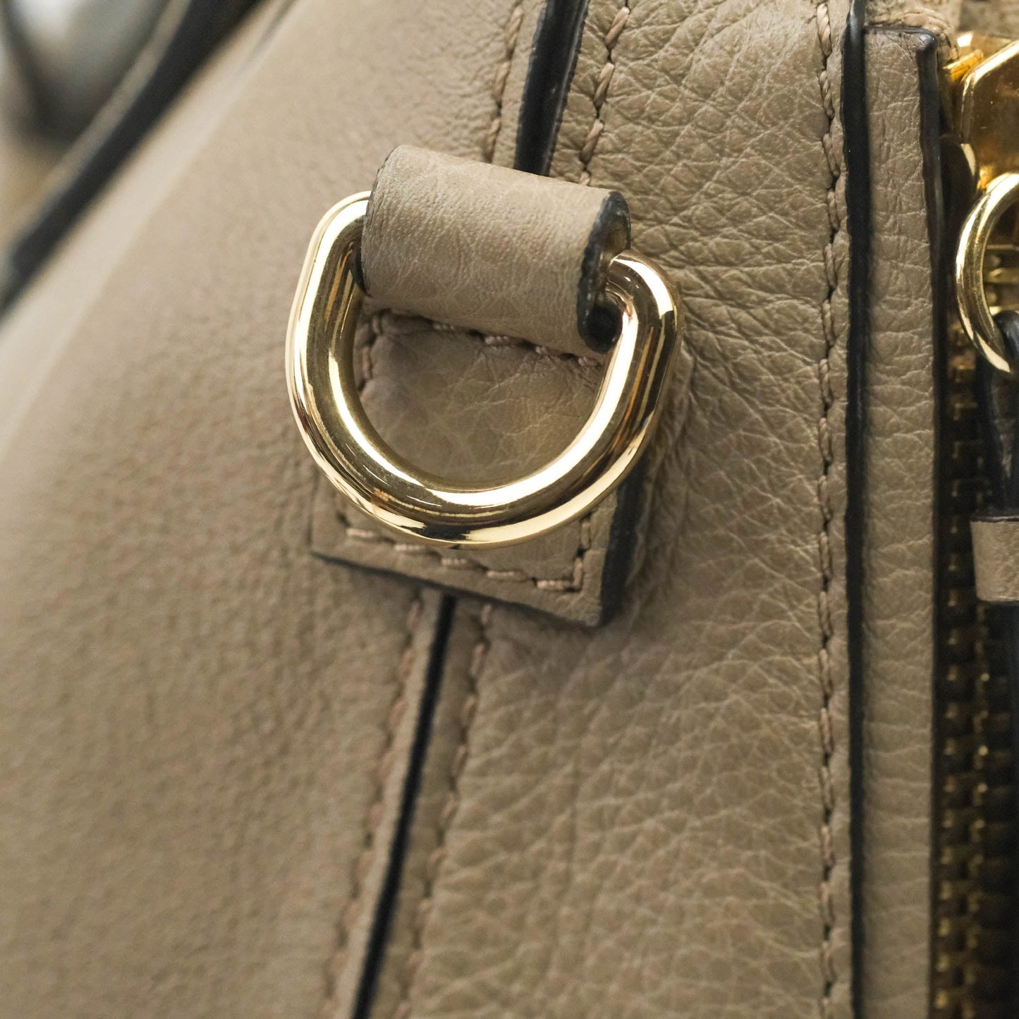 Chloe Small Faye Backpack Suede Calfskin Motty Grey Gold Hardware