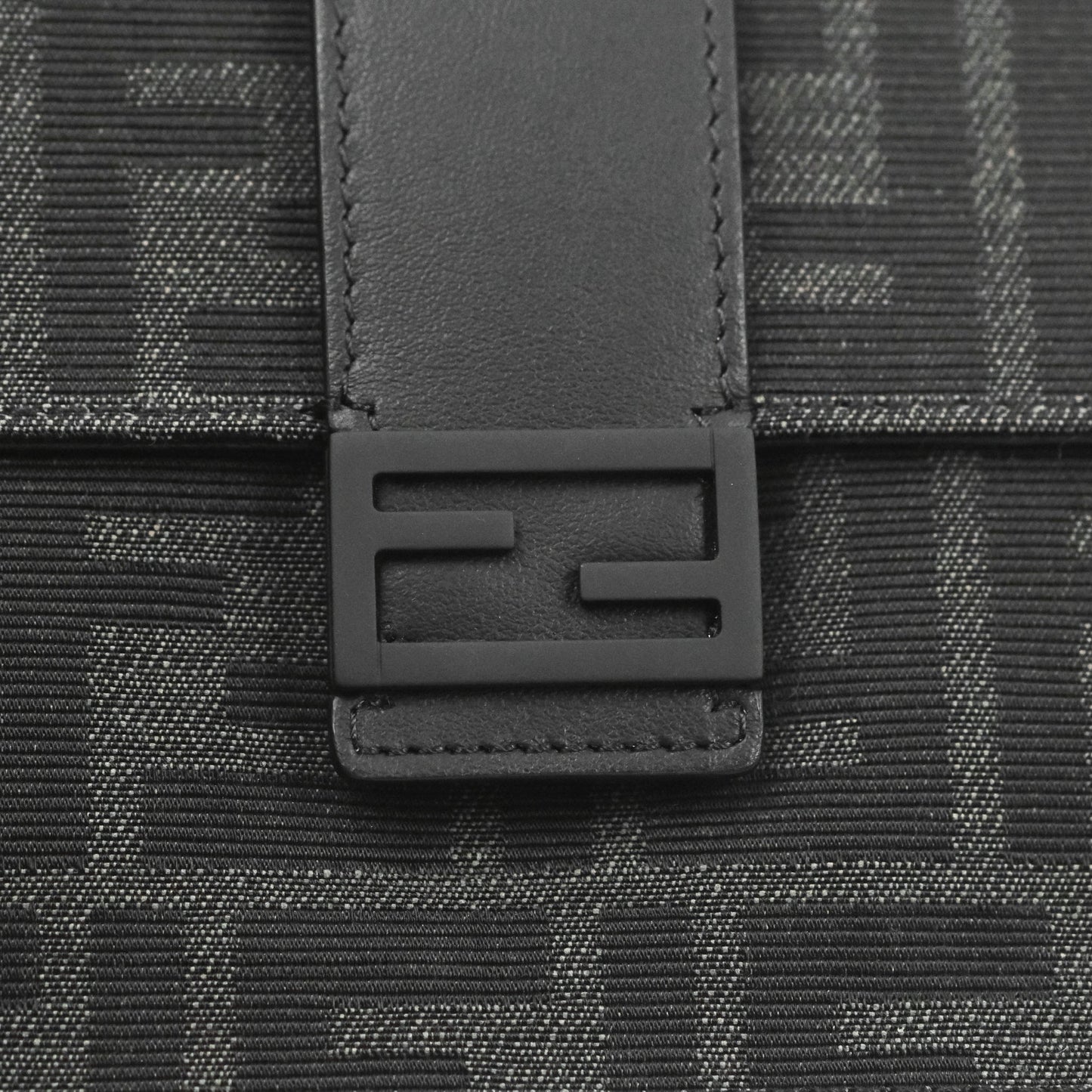 Fendi Baguette Pouch Jacquard FF Motif Grey/Black