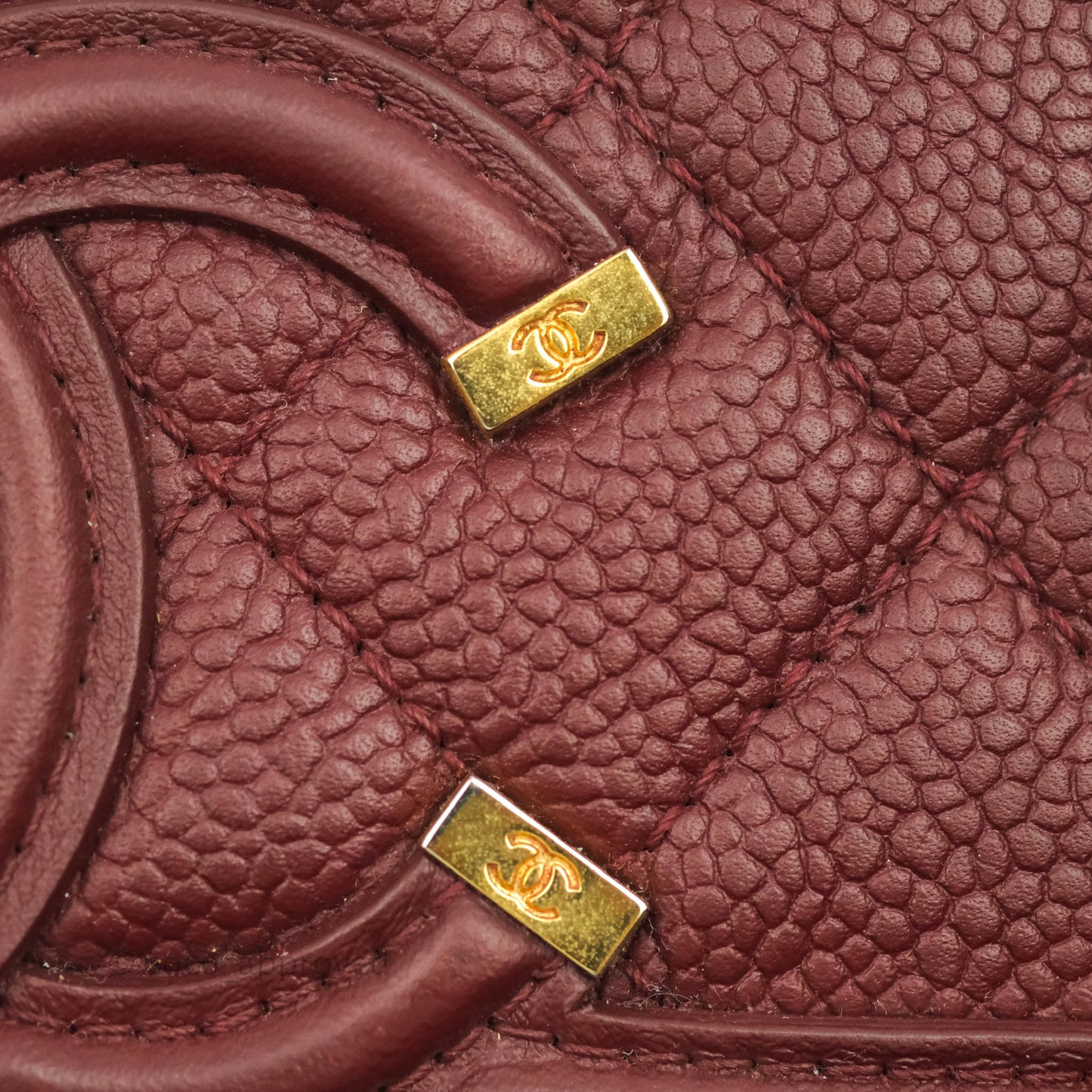 Chanel Quilted Small CC Filigree Flap Burgundy Caviar