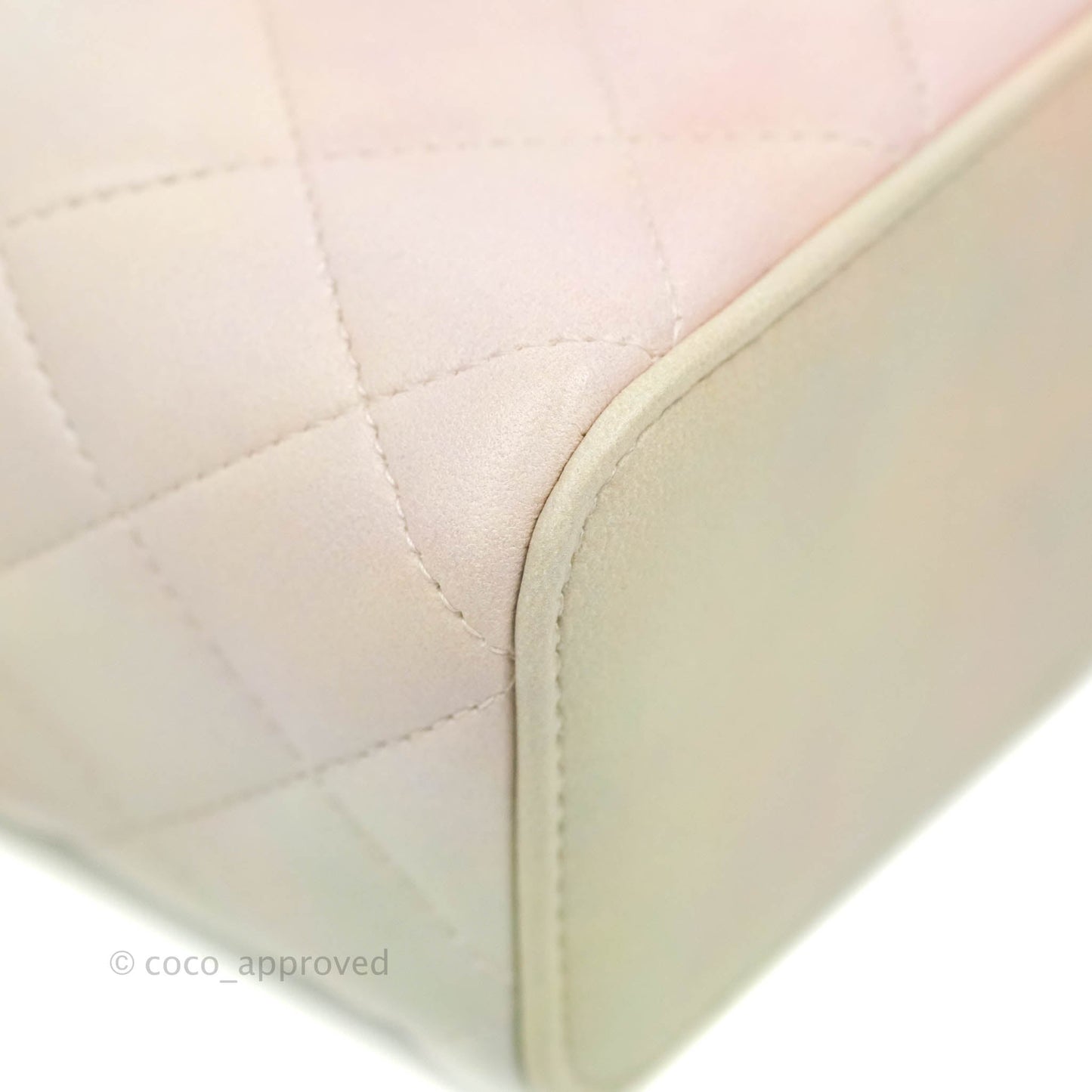 Chanel Mini Top Handle Vanity With Chain Rainbow Lambskin Aged Gold Hardware