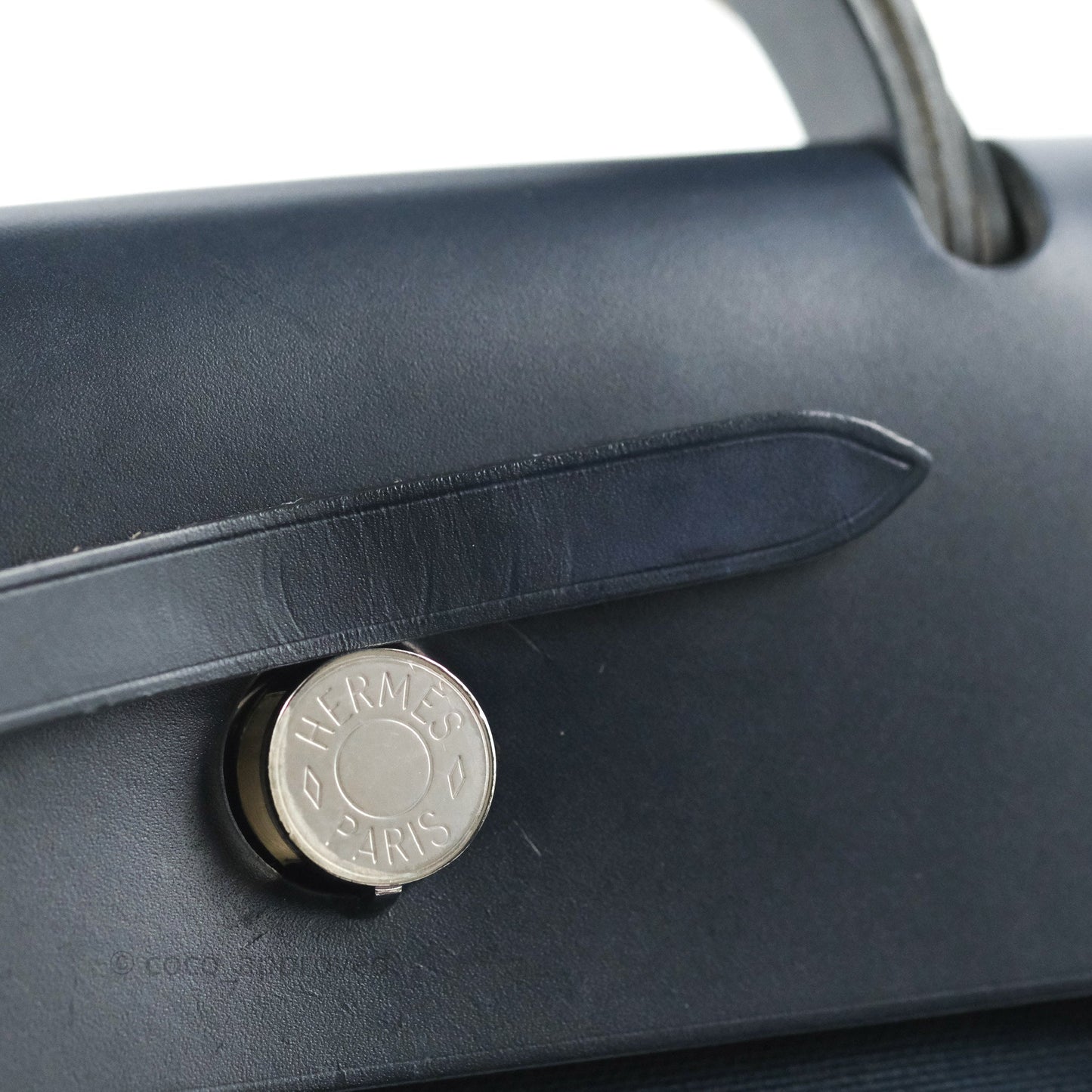 Hermès Herbag Zip 39 Navy Canvas Palladium Hardware