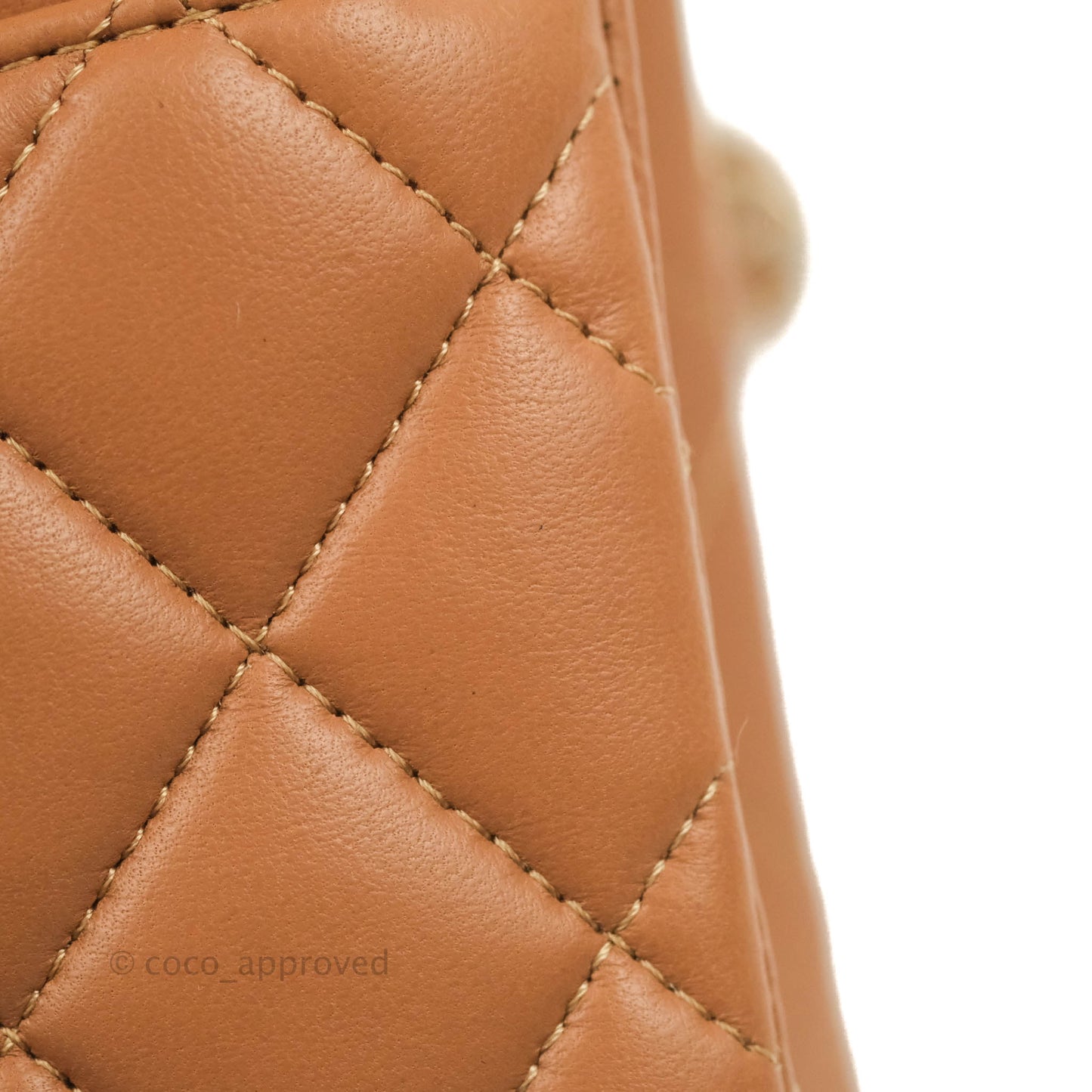 Chanel Small Classic Quilted Flap Dark Beige Caramel Lambskin Gold Hardware