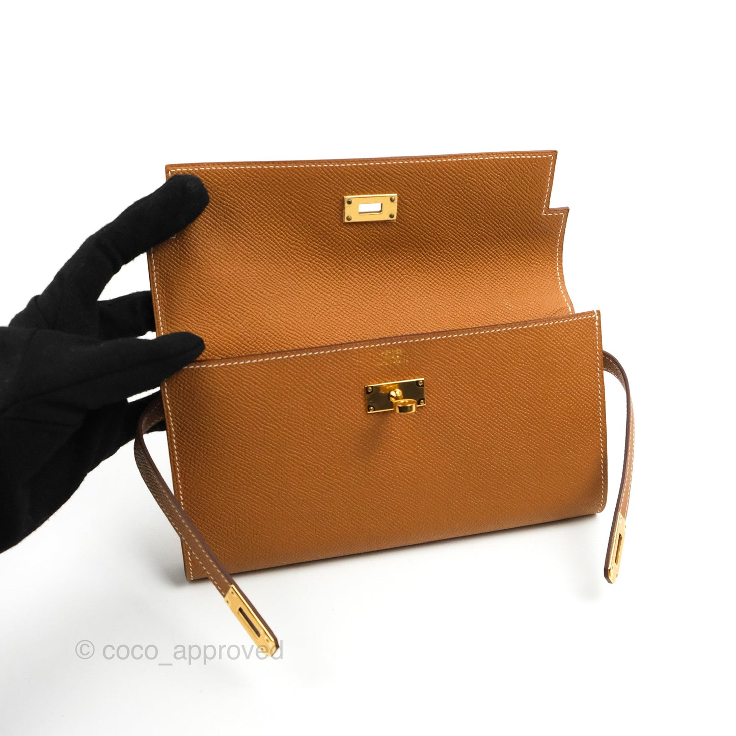 Hermès Epsom Kelly Wallet Gold Gold Hardware