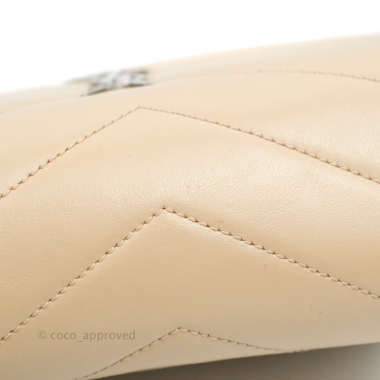 Saint Laurent Loulou Toy Quilted Leather Shoulder Bag Light Beige