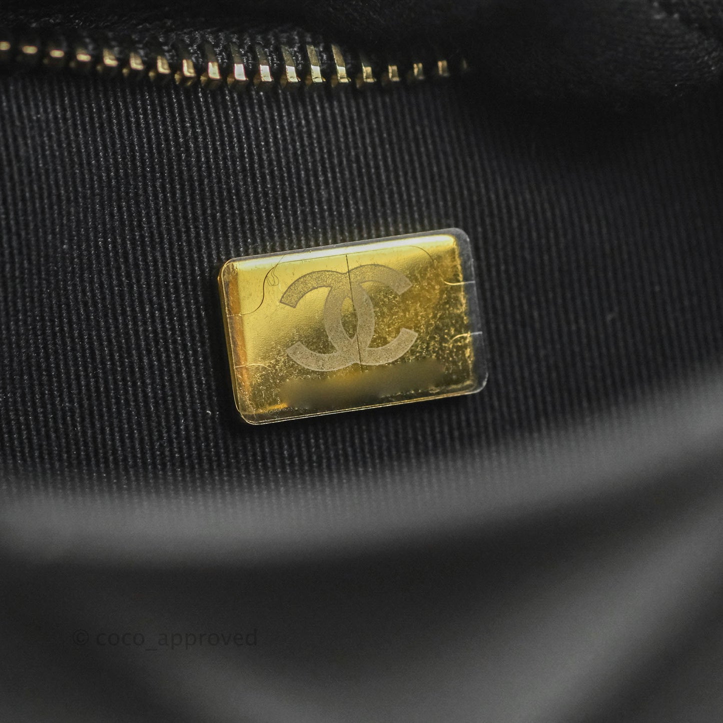Chanel Small Hobo Bag CC Chain Black Calfskin Aged Gold Hardware 22K