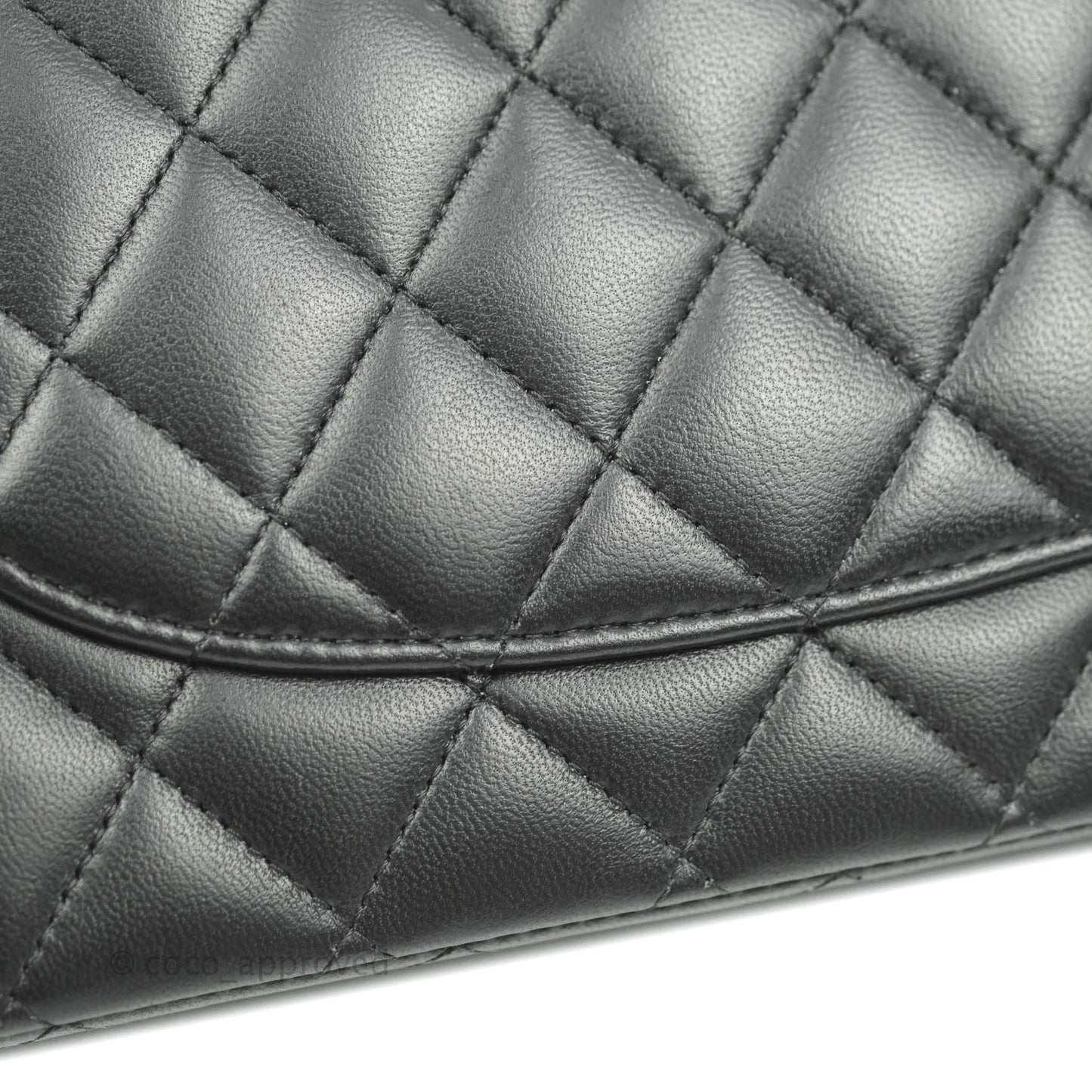 Chanel Classic Quilted M/L Medium Double Flap So Black Lambskin