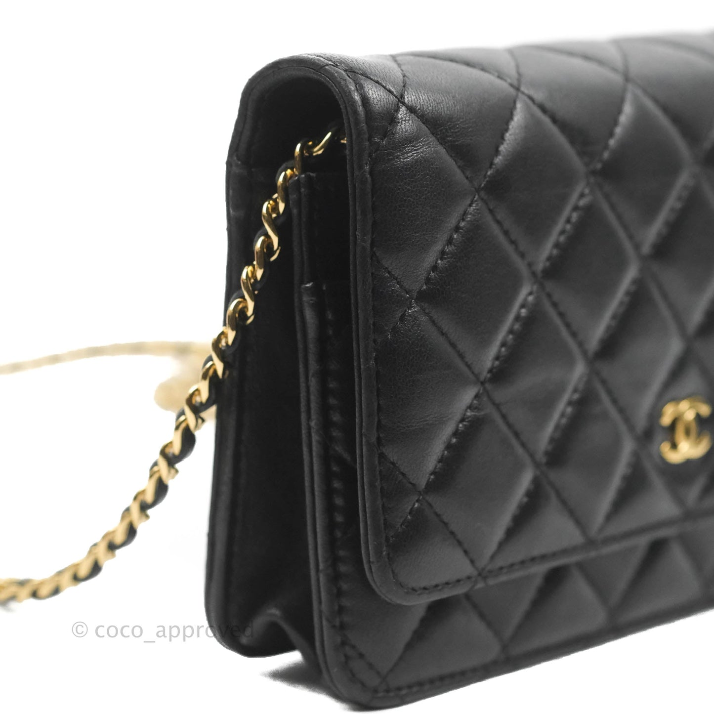 Chanel Quilted Classic WOC Black Lambskin Gold Hardware