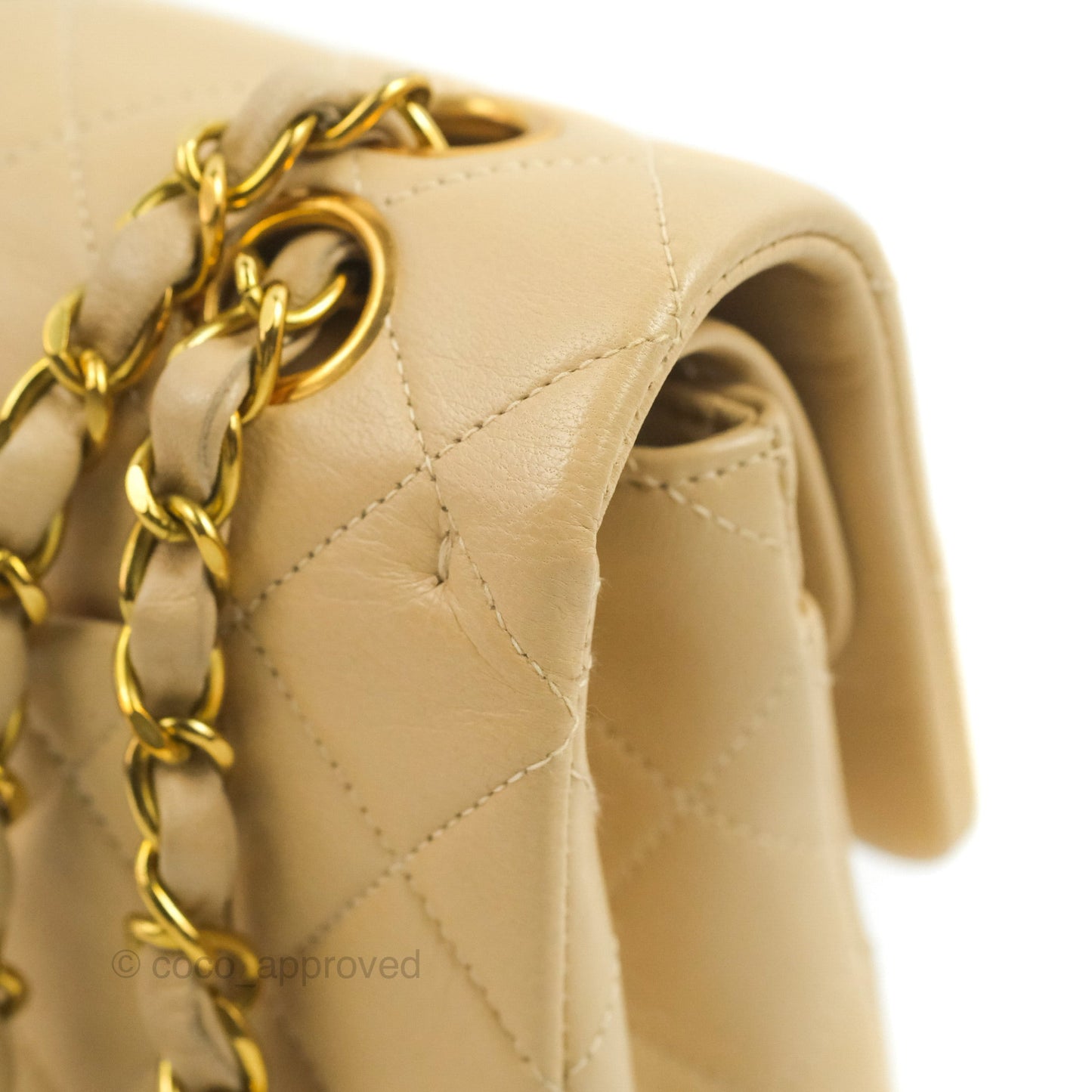 Chanel Classic Vintage Small Flap Beige Lambskin 24K Gold Hardware