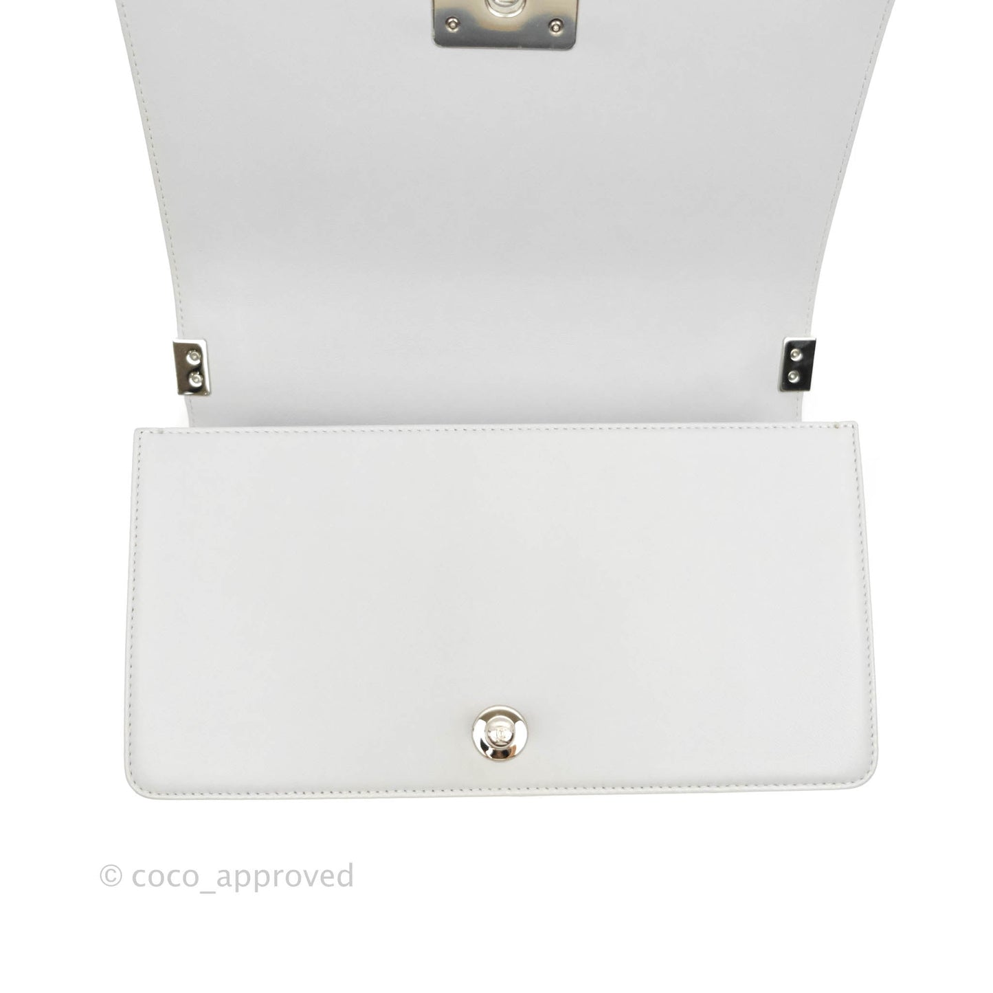 Chanel Quilted Medium Boy Grey Lambskin Silver Hardware