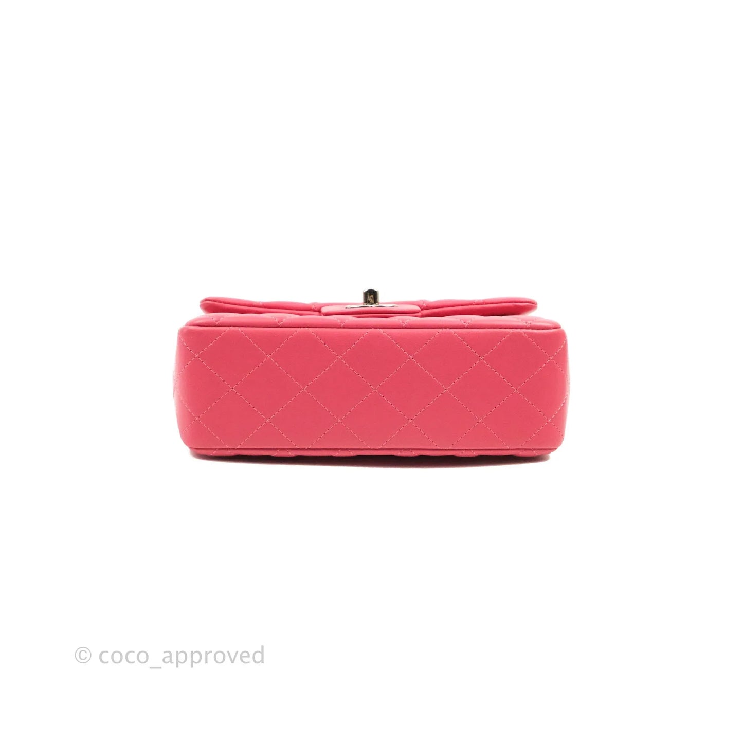 Chanel Quilted Mini Rectangular Flap Pink Lambskin Silver Hardware