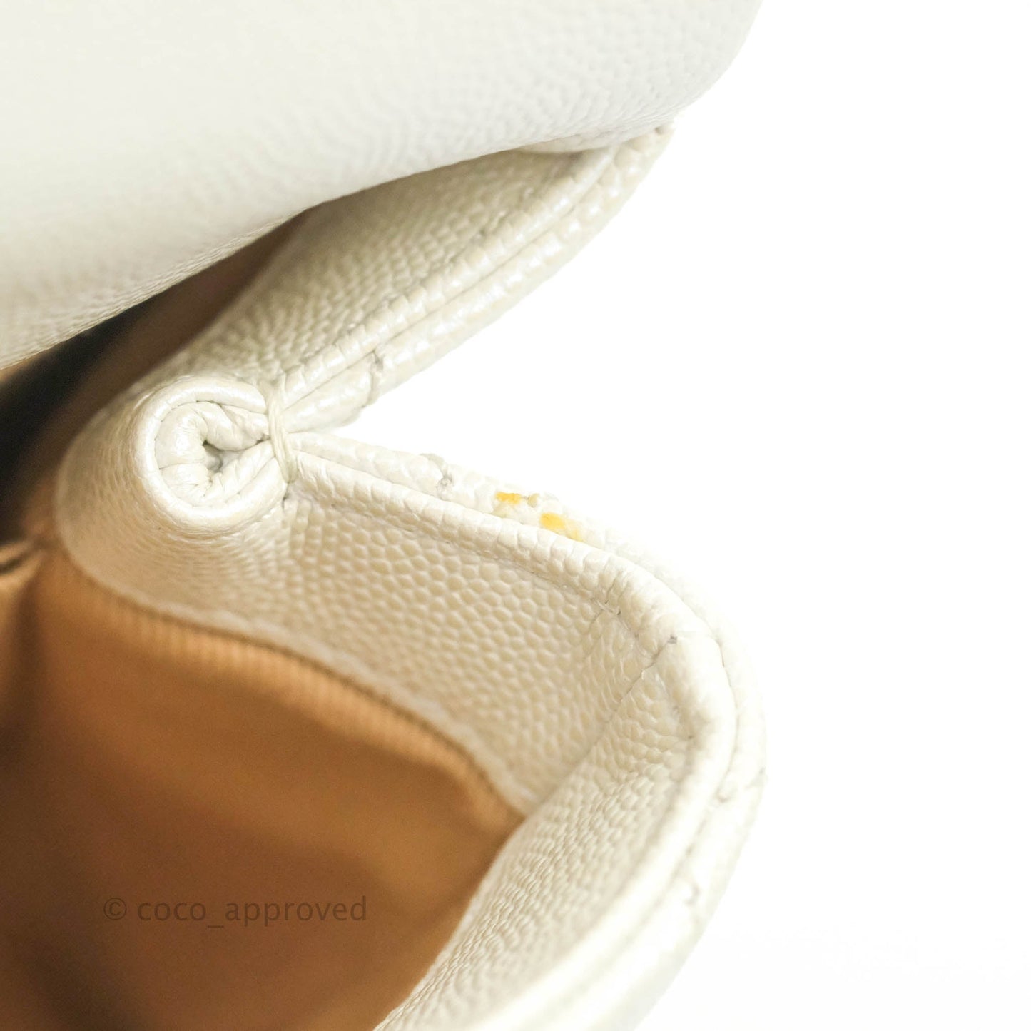 Chanel Small Quilted Coco Handle Iridescent White Caviar Gold Hardware