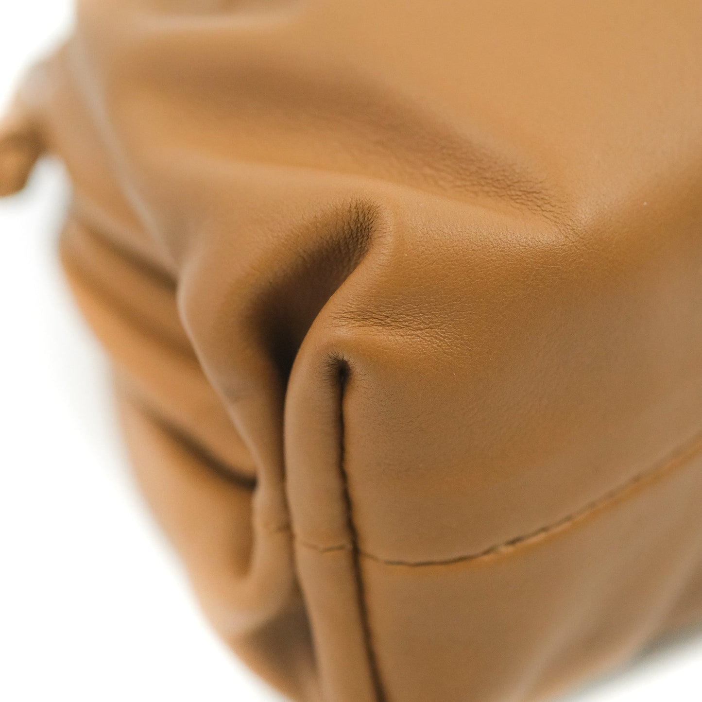 Bottega Veneta Butter Calfskin The Mini Pouch Dark Caramel