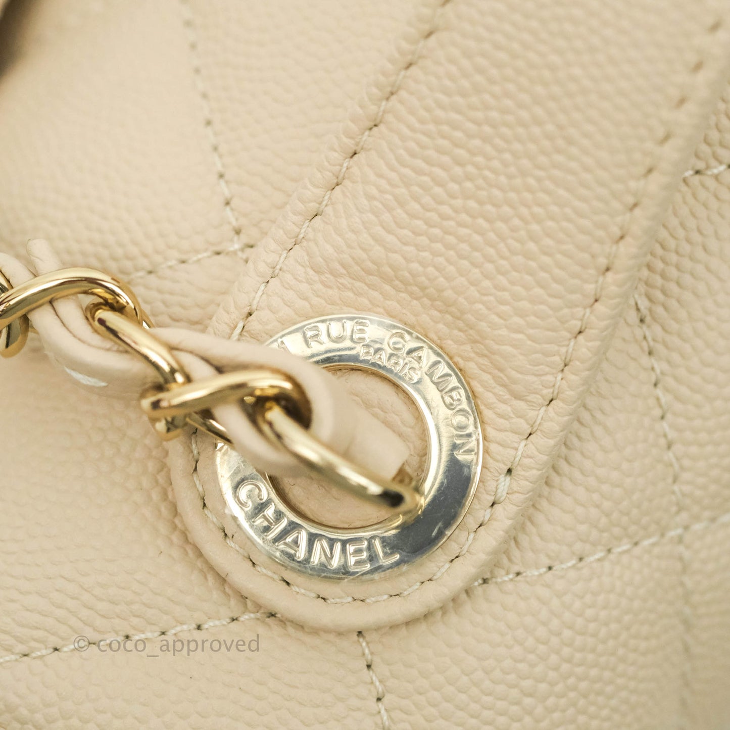 Chanel Quilted Medium Business Affinity Flap Light Beige Caviar Gold Hardware 20B