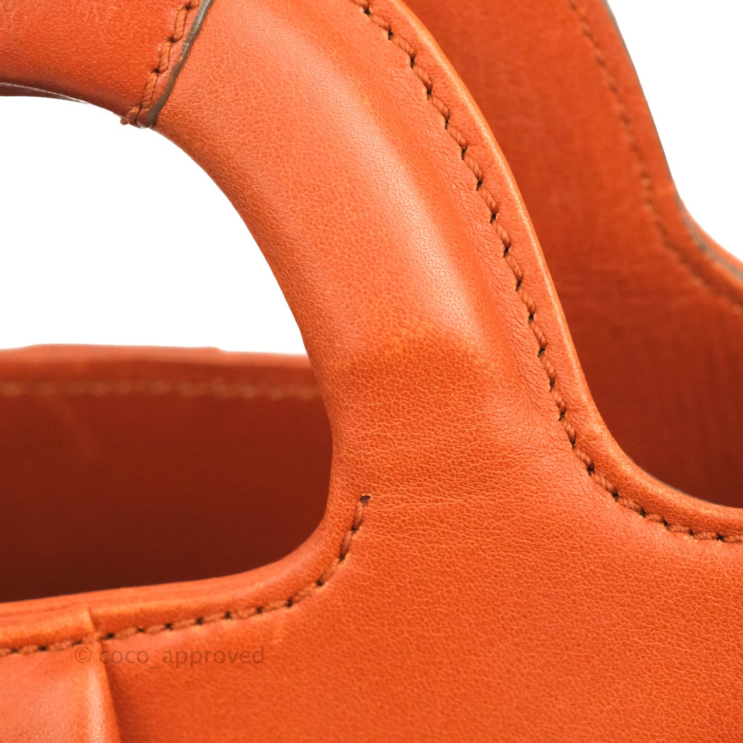 Salvatore Ferragamo Orange Top Handle Bag With Strap
