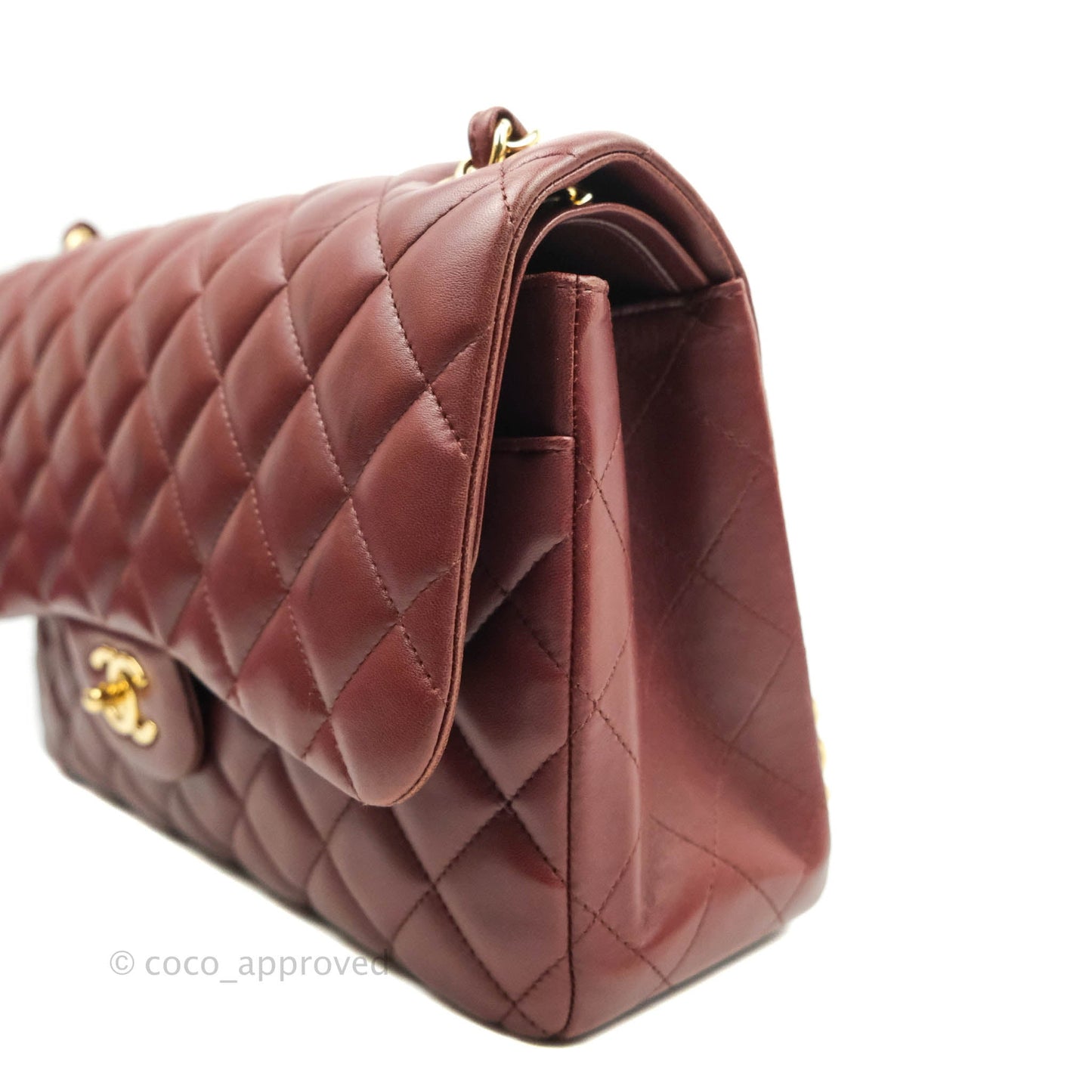 Chanel Jumbo Double Flap Burgundy Lambskin Gold Hardware