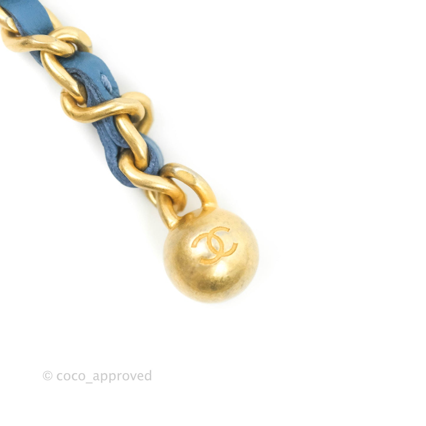Chanel Quilted Pearl Crush Wallet on Chain WOC Denim Aged Gold Hardware