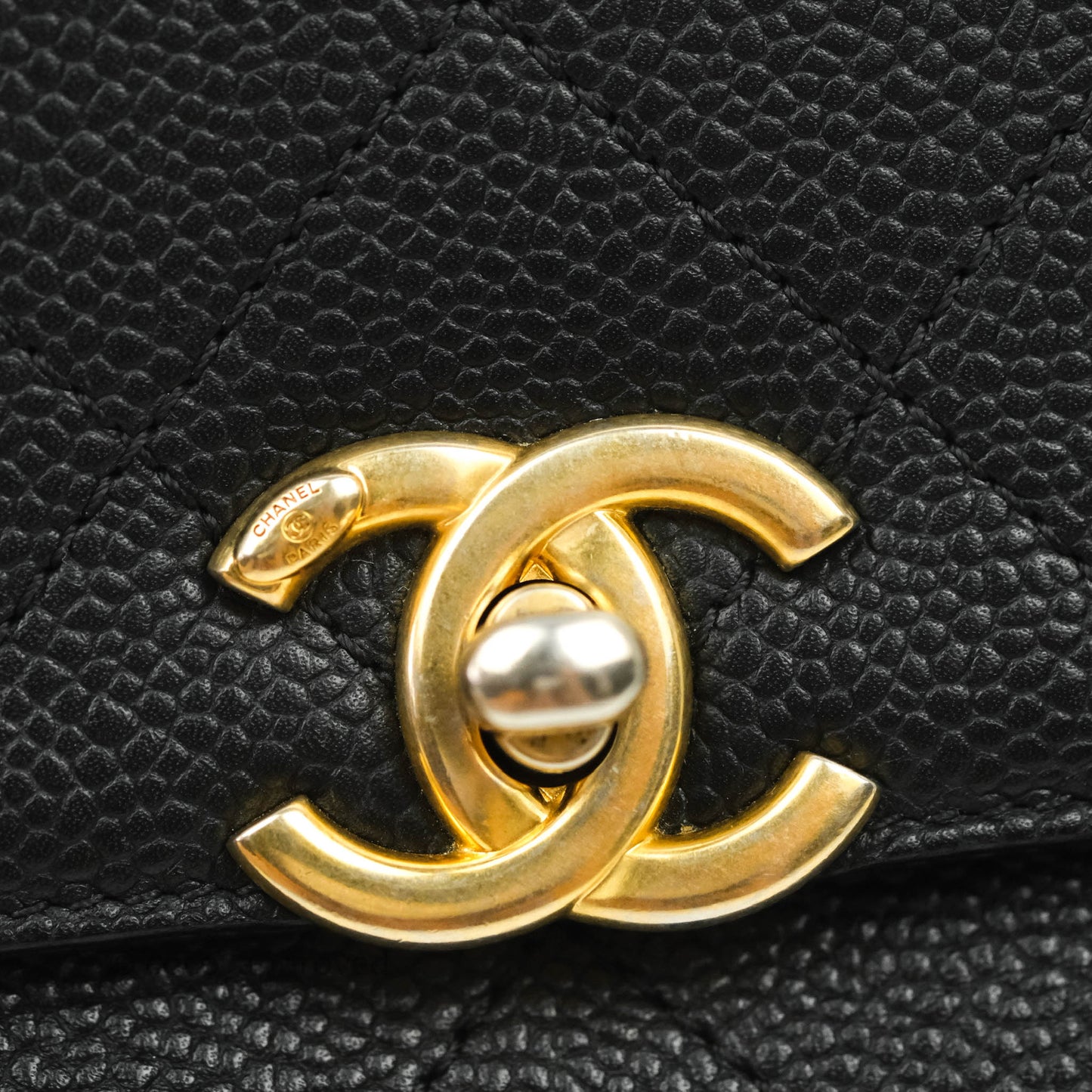 Chanel Chic Affinity Small Grained Calfskin Black Aged Gold Hardware