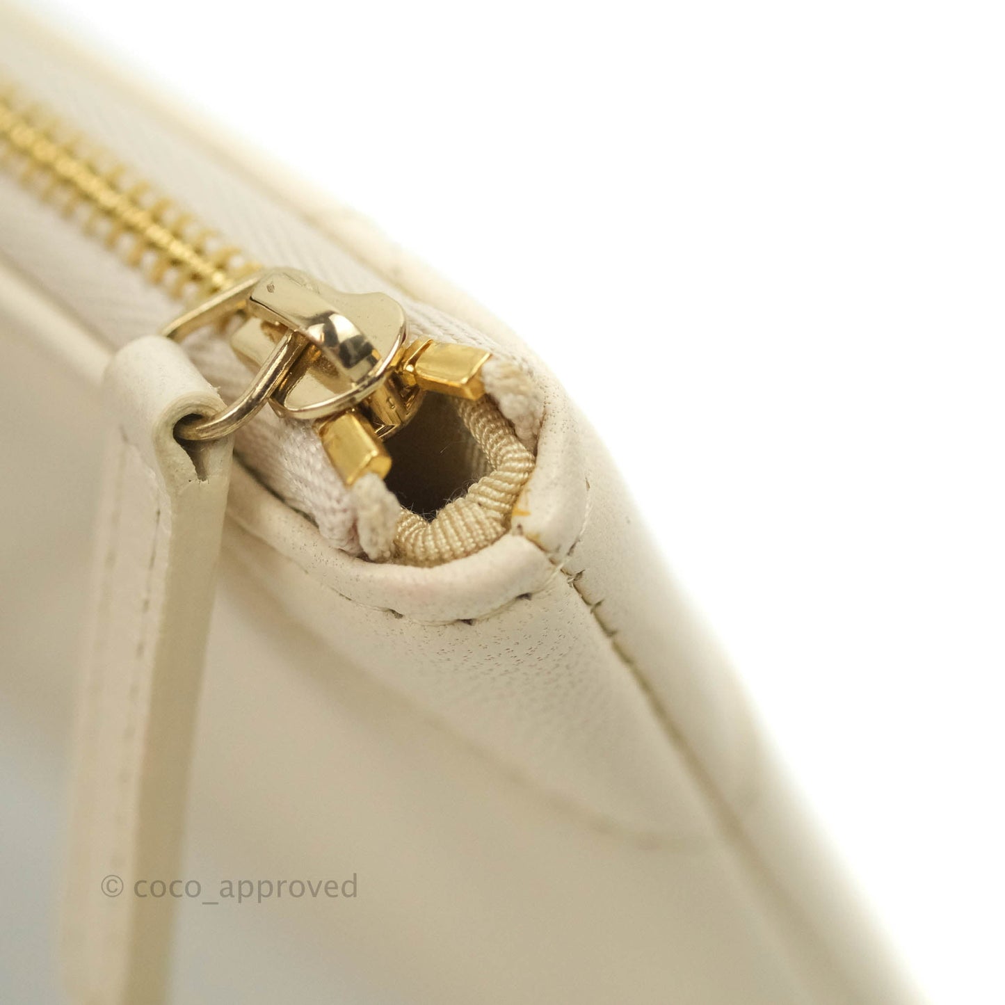 Chanel 19 Small Pouch Beige Lambskin Gold Hardware