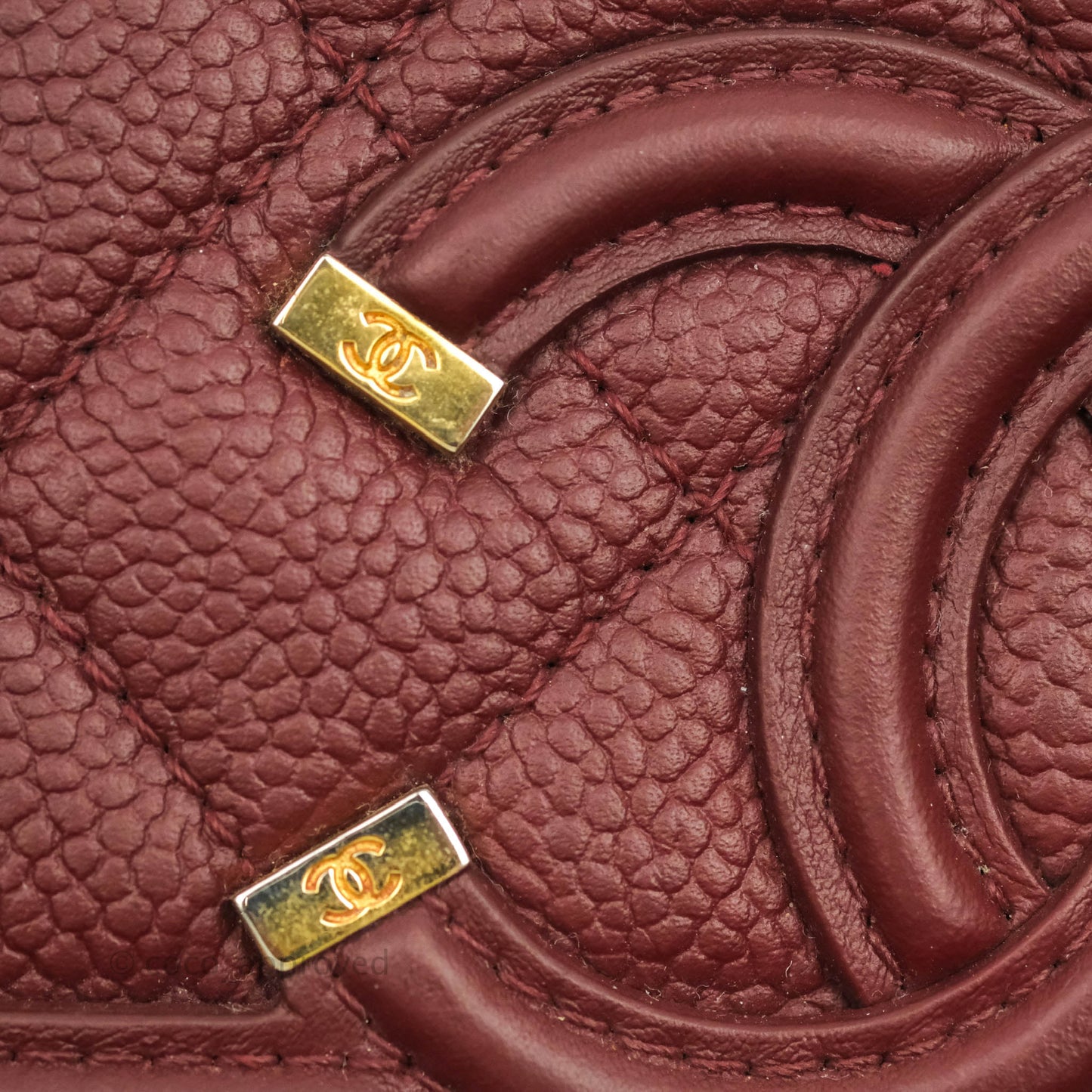 Chanel Quilted Small CC Filigree Flap Burgundy Caviar