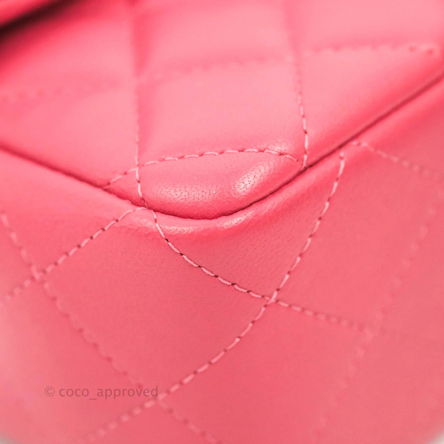 Chanel Quilted Mini Rectangular Flap Pink Lambskin Silver Hardware