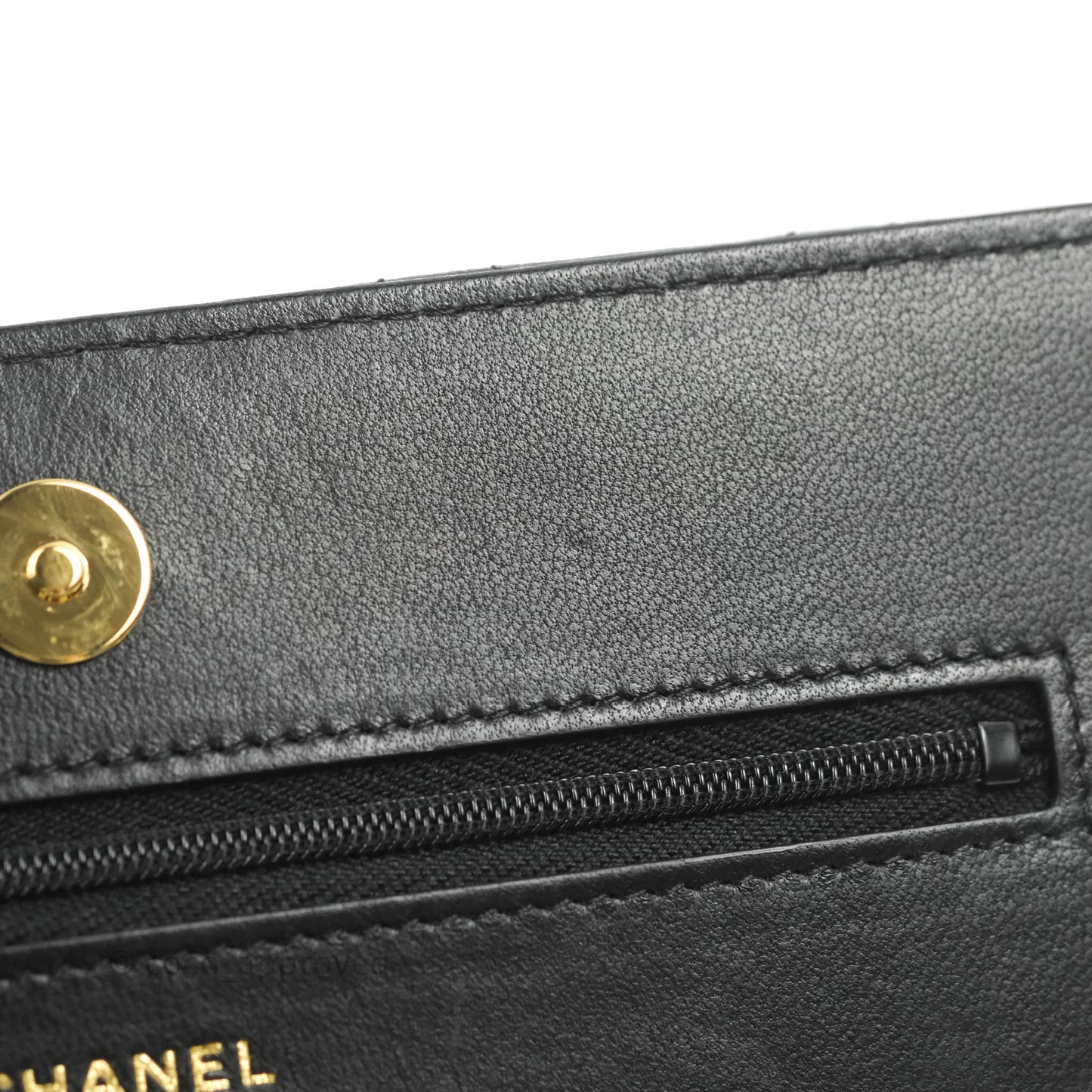 Chanel Quilted Classic WOC Black Lambskin Gold Hardware