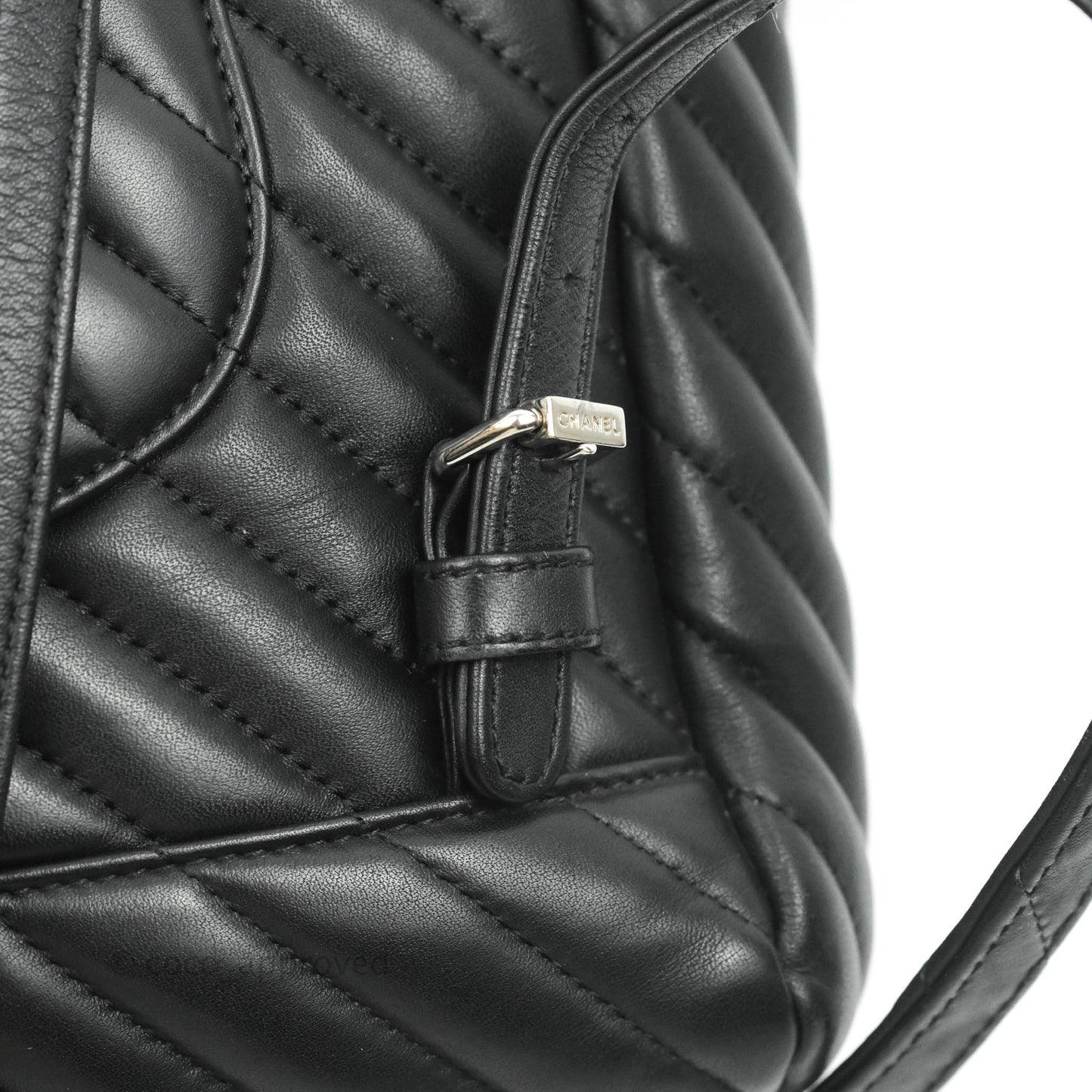 Chanel Medium Chevron Urban Spirit Backpack Black Calfskin Silver Hardware