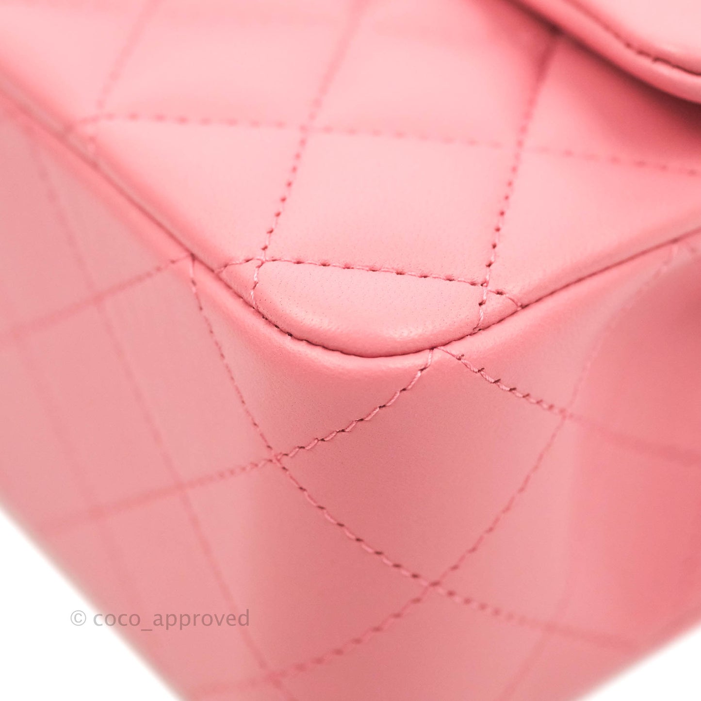 Chanel Top Handle Mini Rectangular Flap Bag Pink Lambskin Gold Hardware