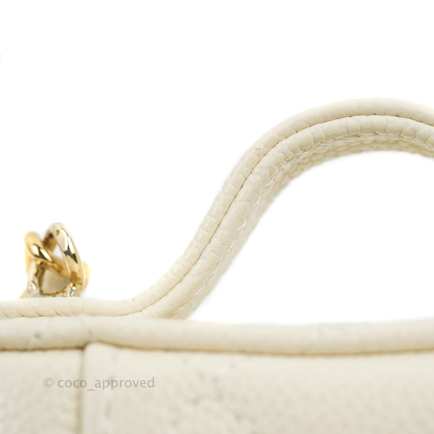 Chanel Quilted Small Handle With Care Vanity Case With Chain Ivory Caviar Gold Hardware