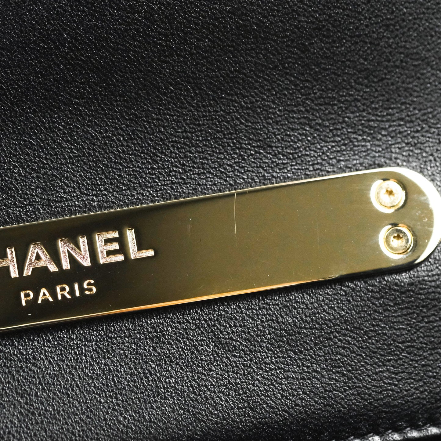 Chanel Quilted Top Handle Wallet on Chain WOC Black Lambskin Gold Hardware