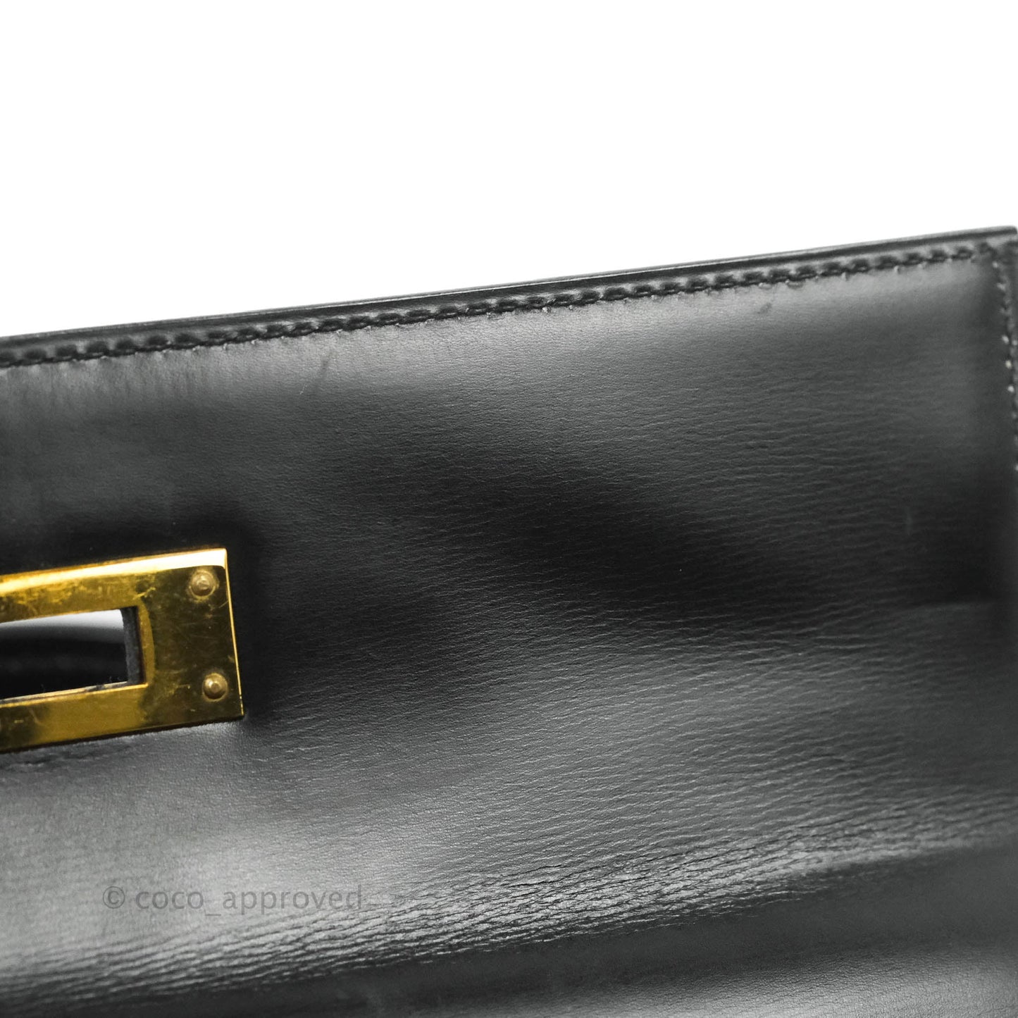 Hermès Kelly 28 Vintage Sellier Black Box Leather Gold Hardware