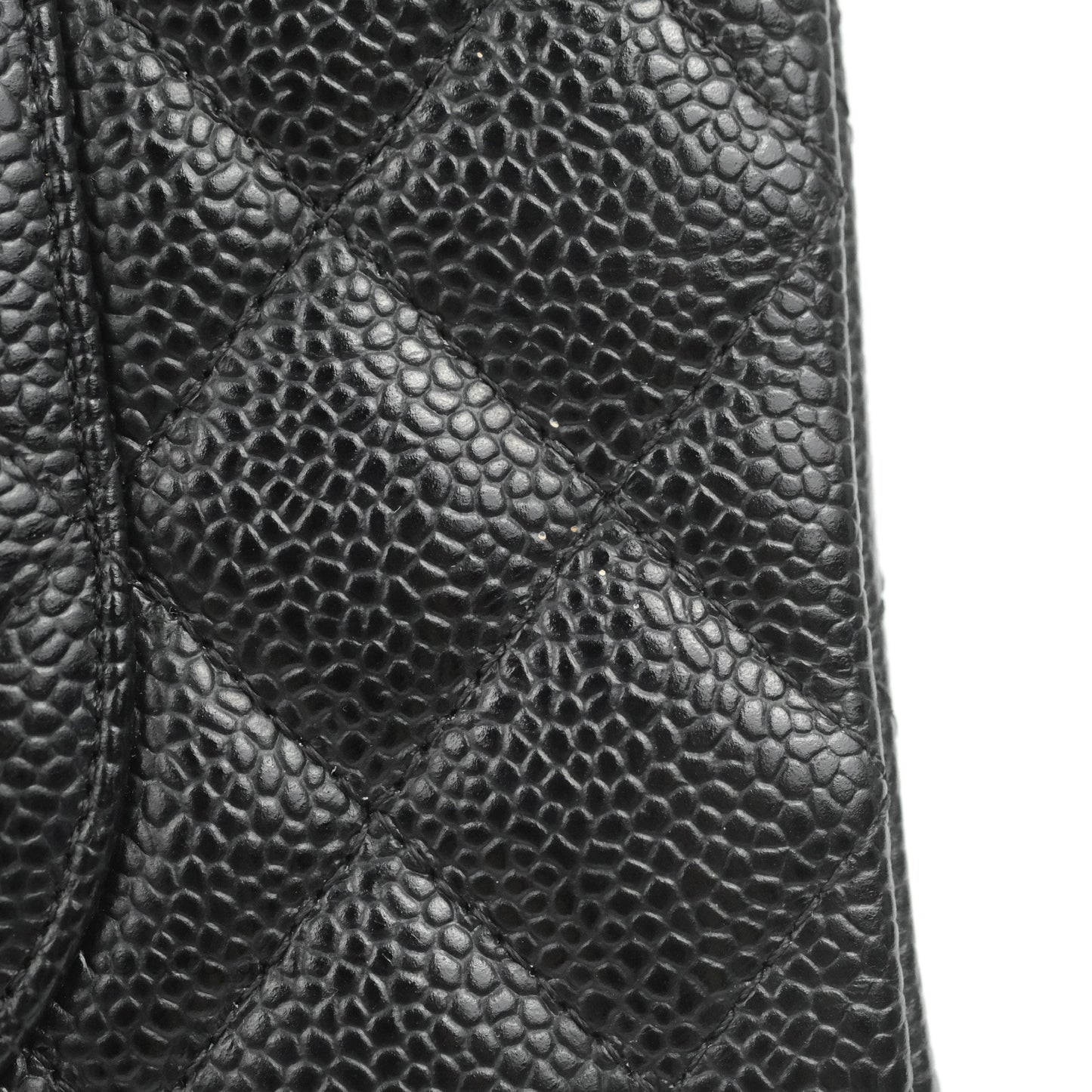 Chanel Classic M/L Medium Flap Quilted Black Caviar Gold Hardware