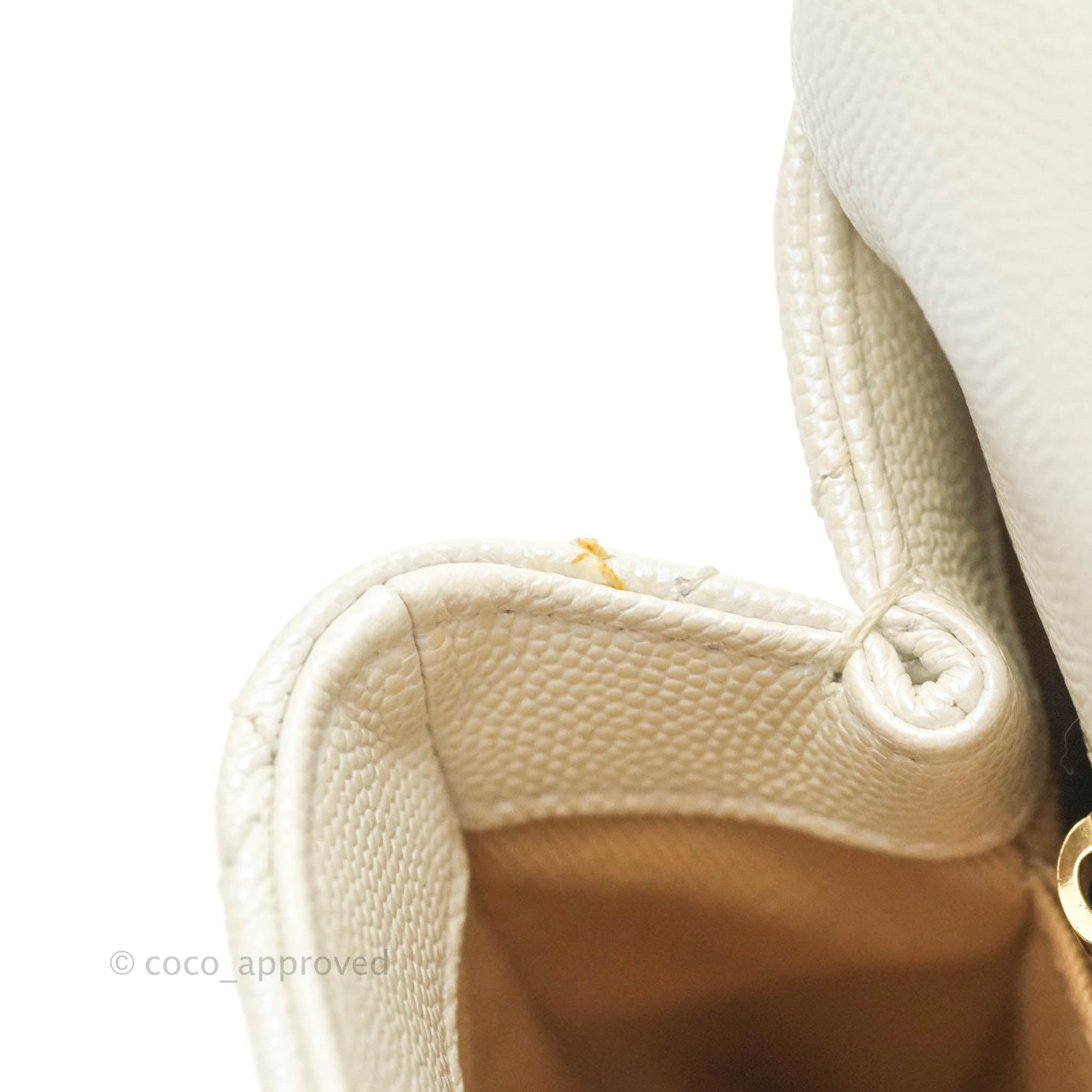 Chanel Small Quilted Coco Handle Iridescent White Caviar Gold Hardware
