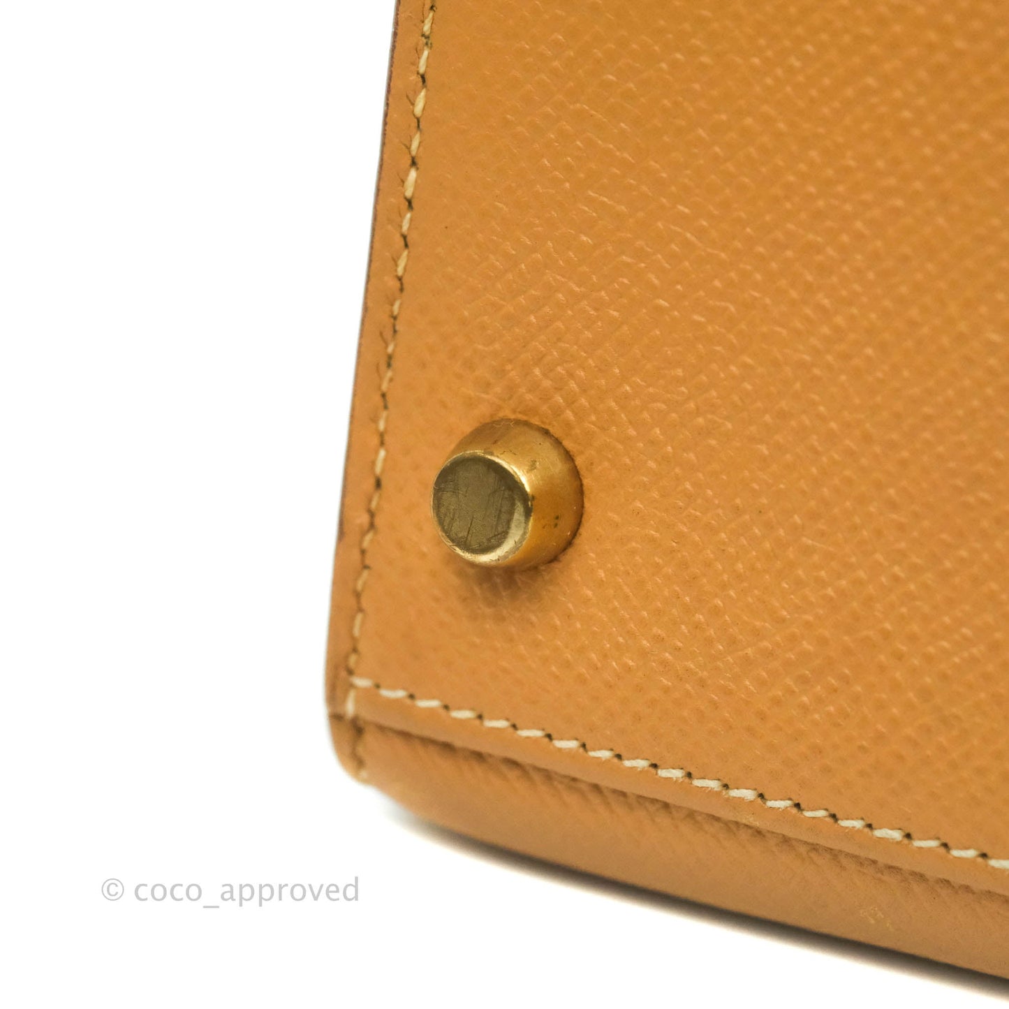 Hermès Vintage Kelly 28 Gold Natural Courchevel Sellier Gold Hardware