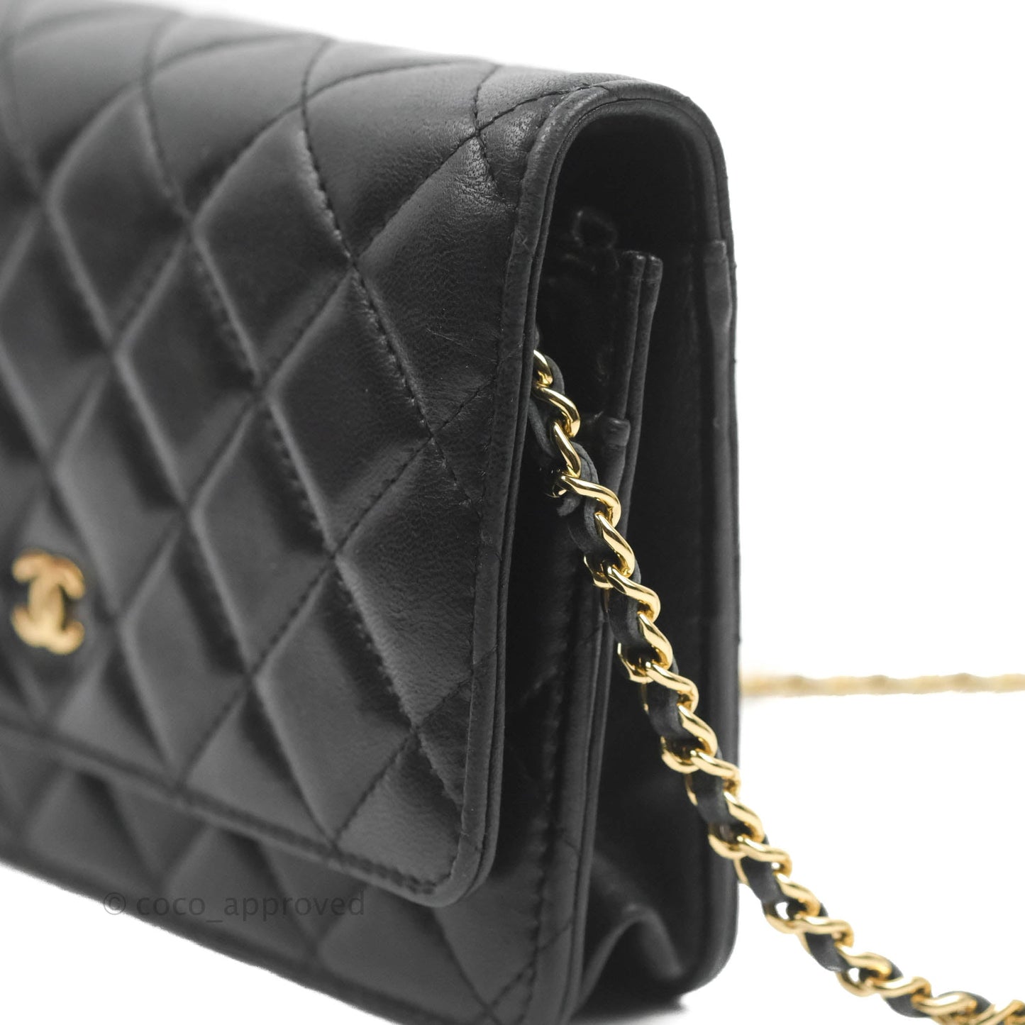 Chanel Quilted Classic WOC Black Lambskin Gold Hardware