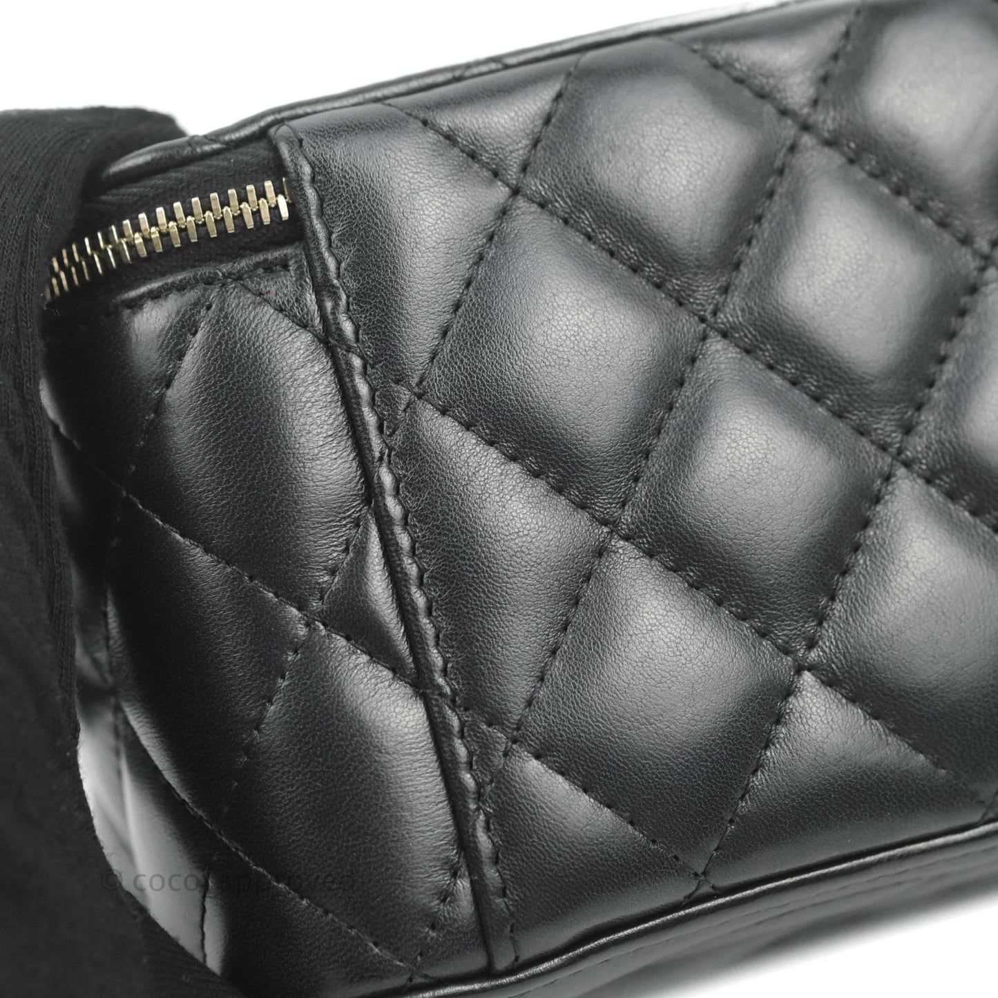 Chanel Vanity with Adjustable Chain Black Lambskin Aged Gold Hardware 22K